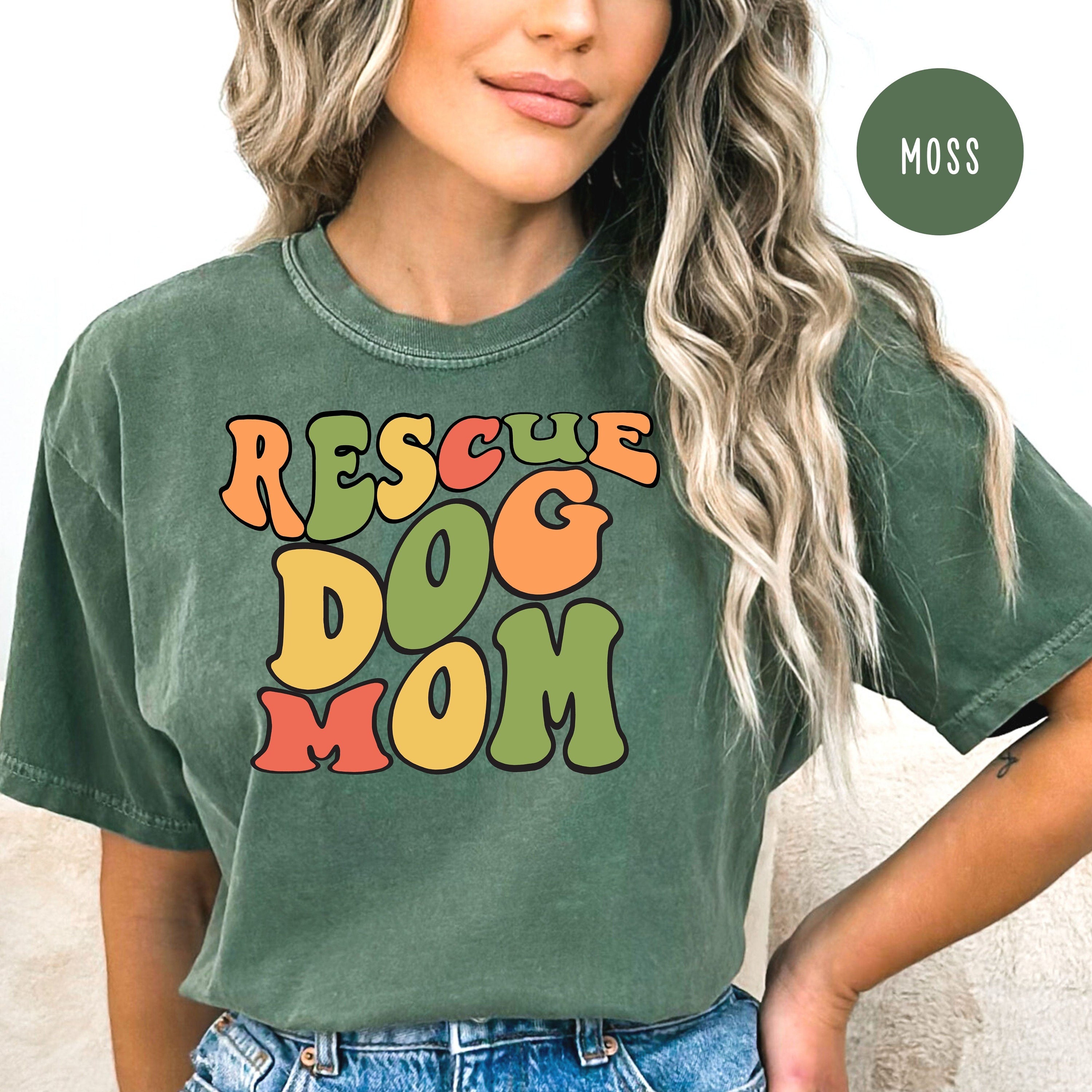 Rescue Dog Mom Retro Style Comfort Colors® Tee