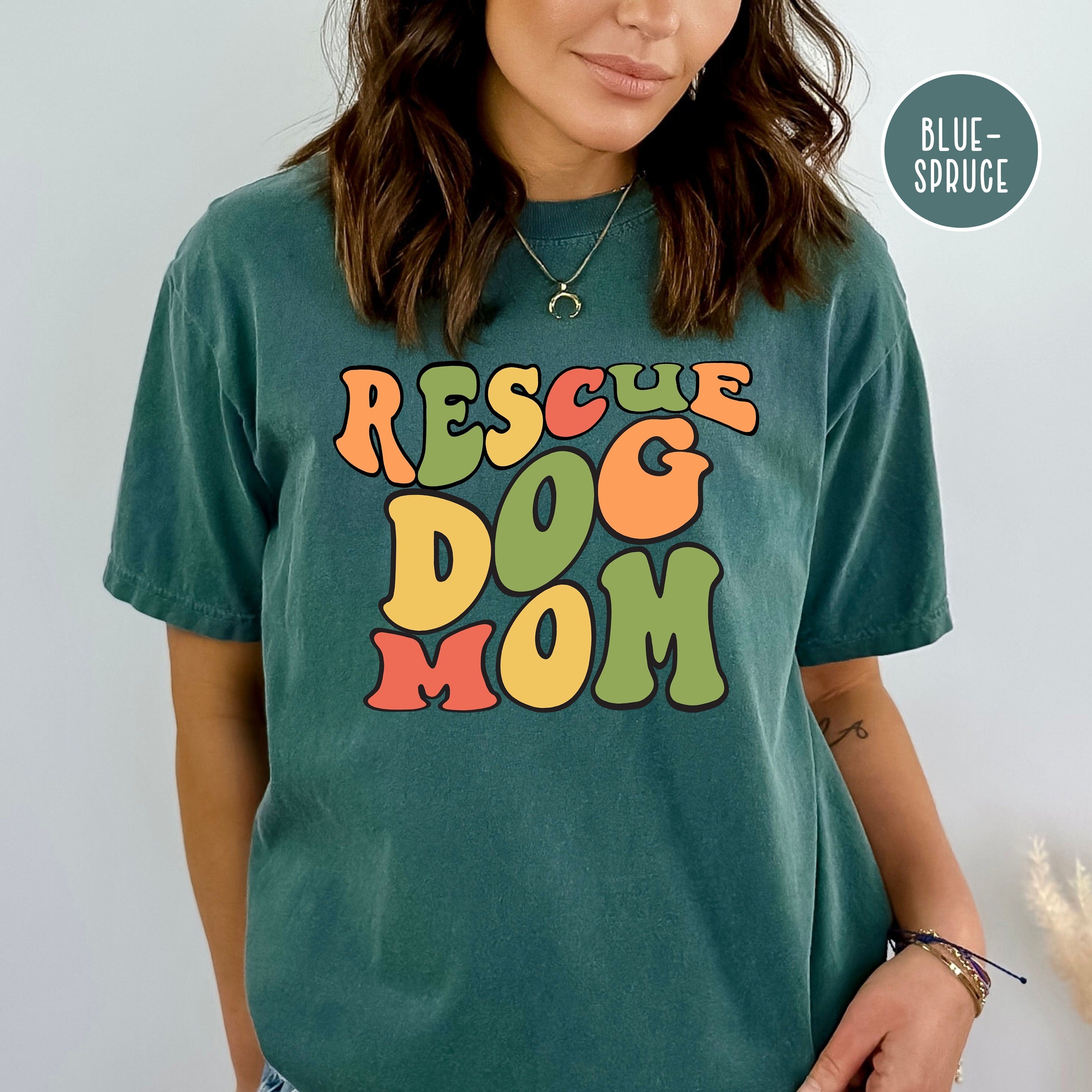 Rescue Dog Mom Retro Style Comfort Colors® Tee