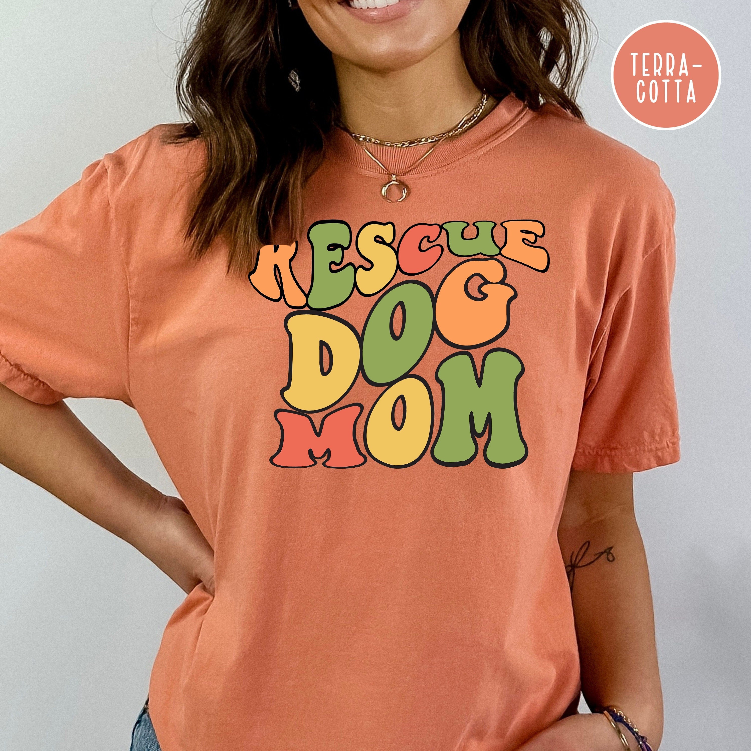 Rescue Dog Mom Retro Style Comfort Colors® Tee