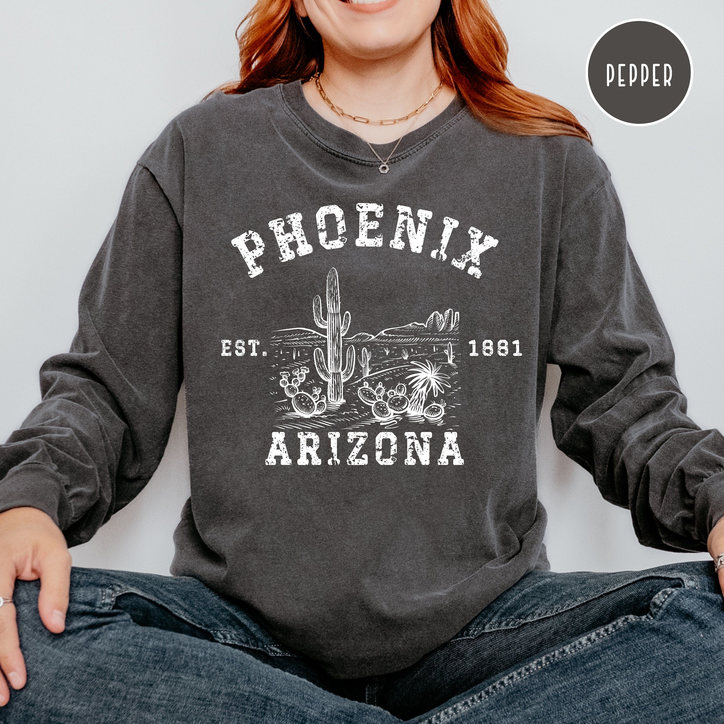 Phoenix Arizona Grunge Style Comfort Colors® Long Sleeve Tee