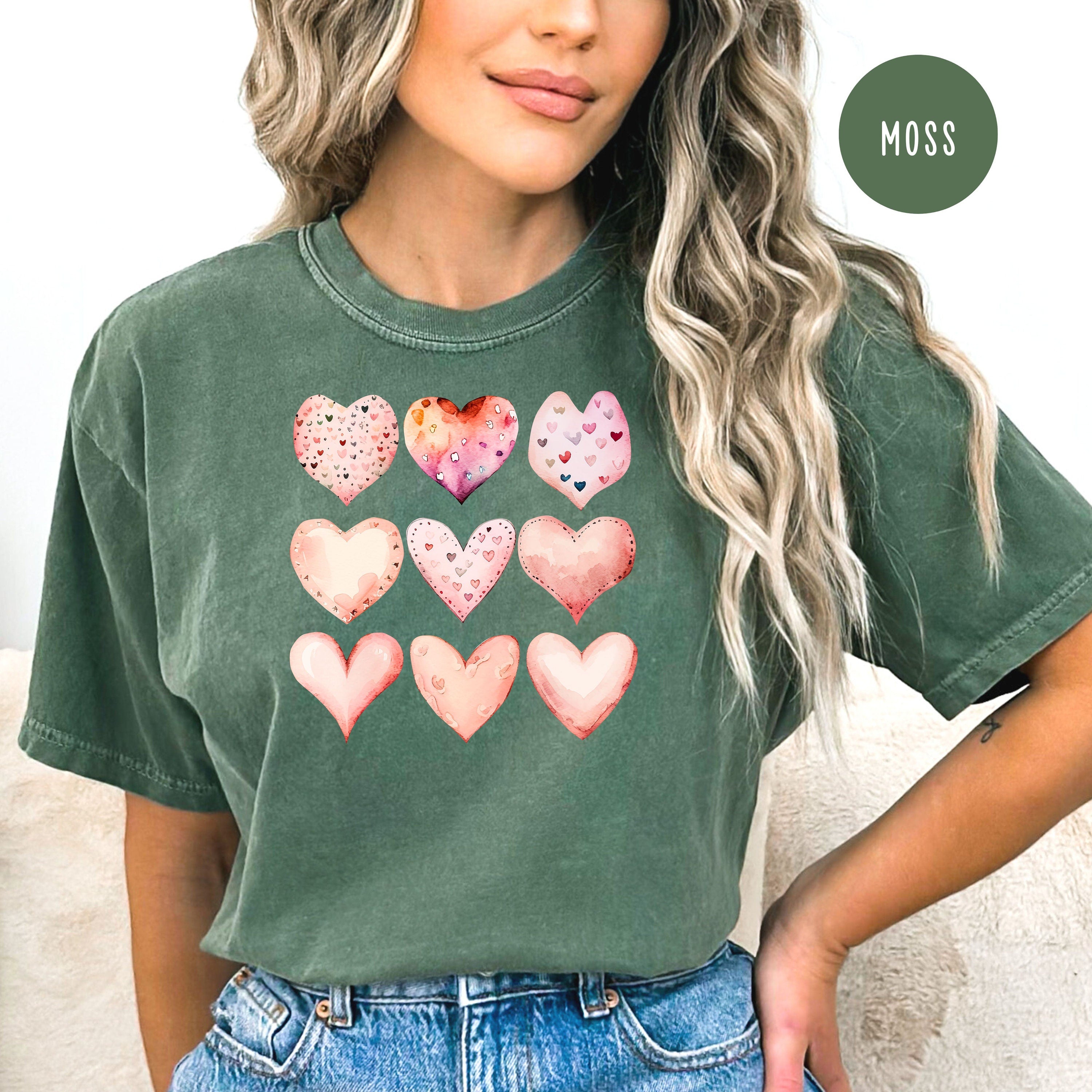 Pink Coquette Jeweled Hearts Comfort Colors® Tee