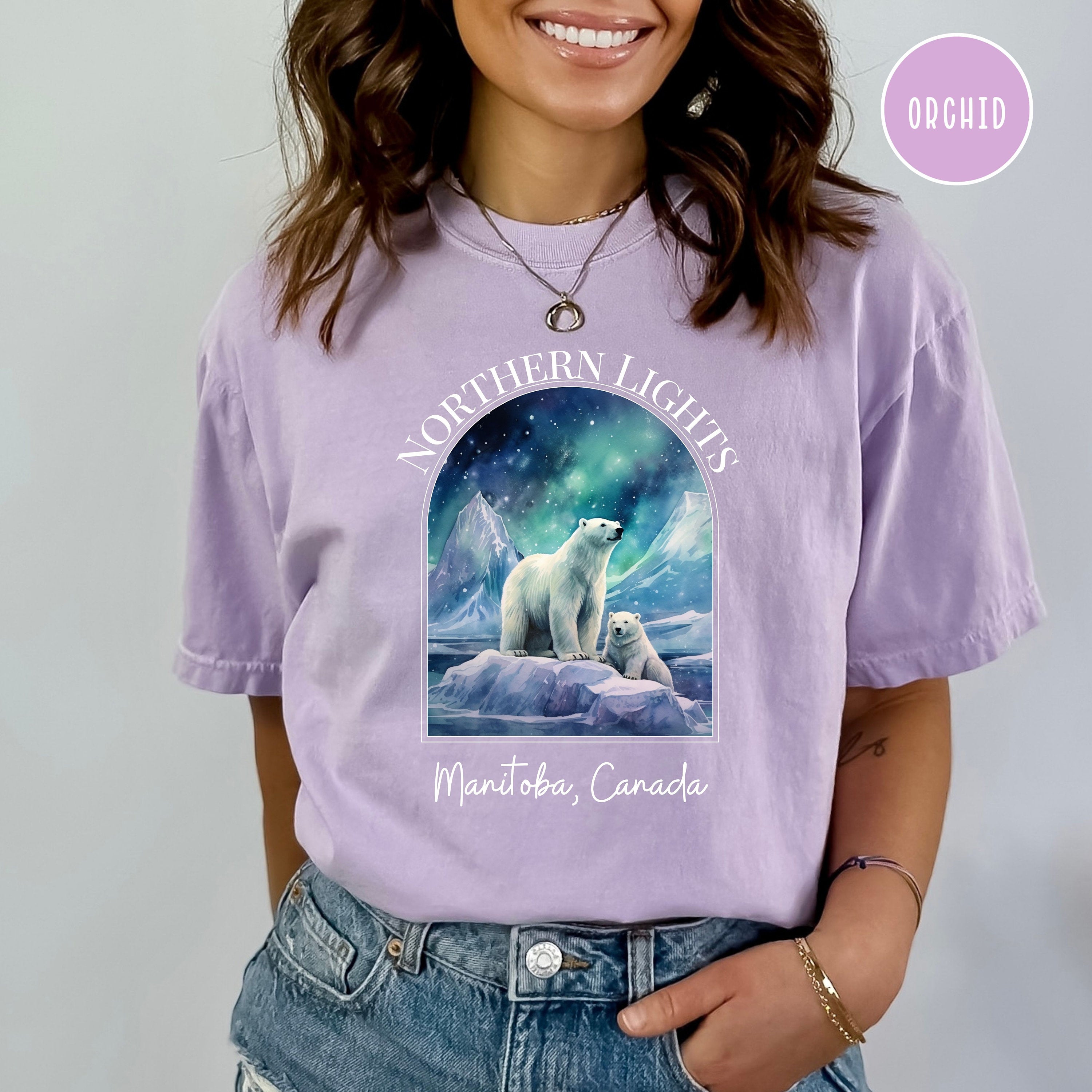 Polar Bear Manitoba Northern Lights Comfort Colors® Tee