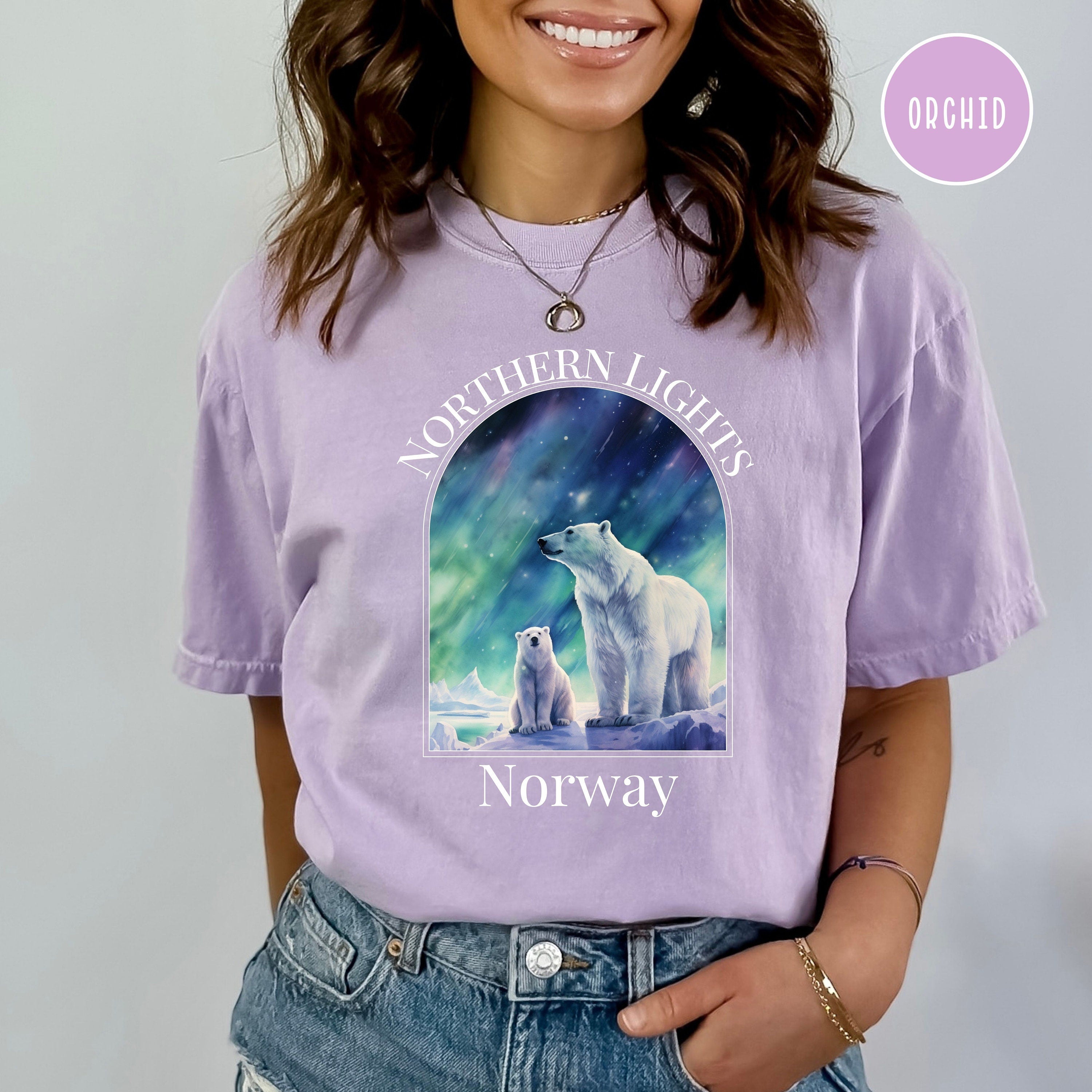 Polar Bears Northern Lights Norway Comfort Colors® Tee