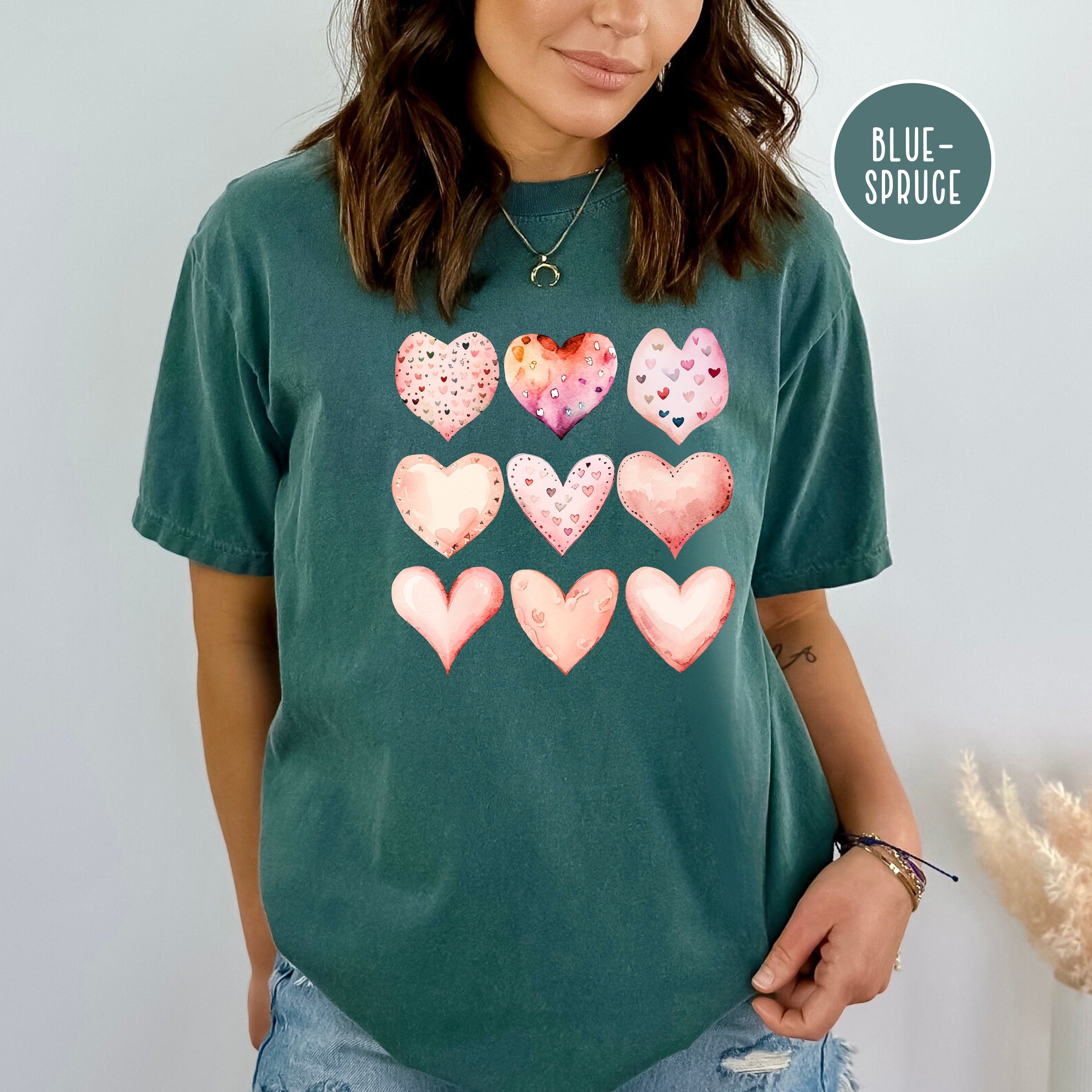 Pink Coquette Jeweled Hearts Comfort Colors® Tee