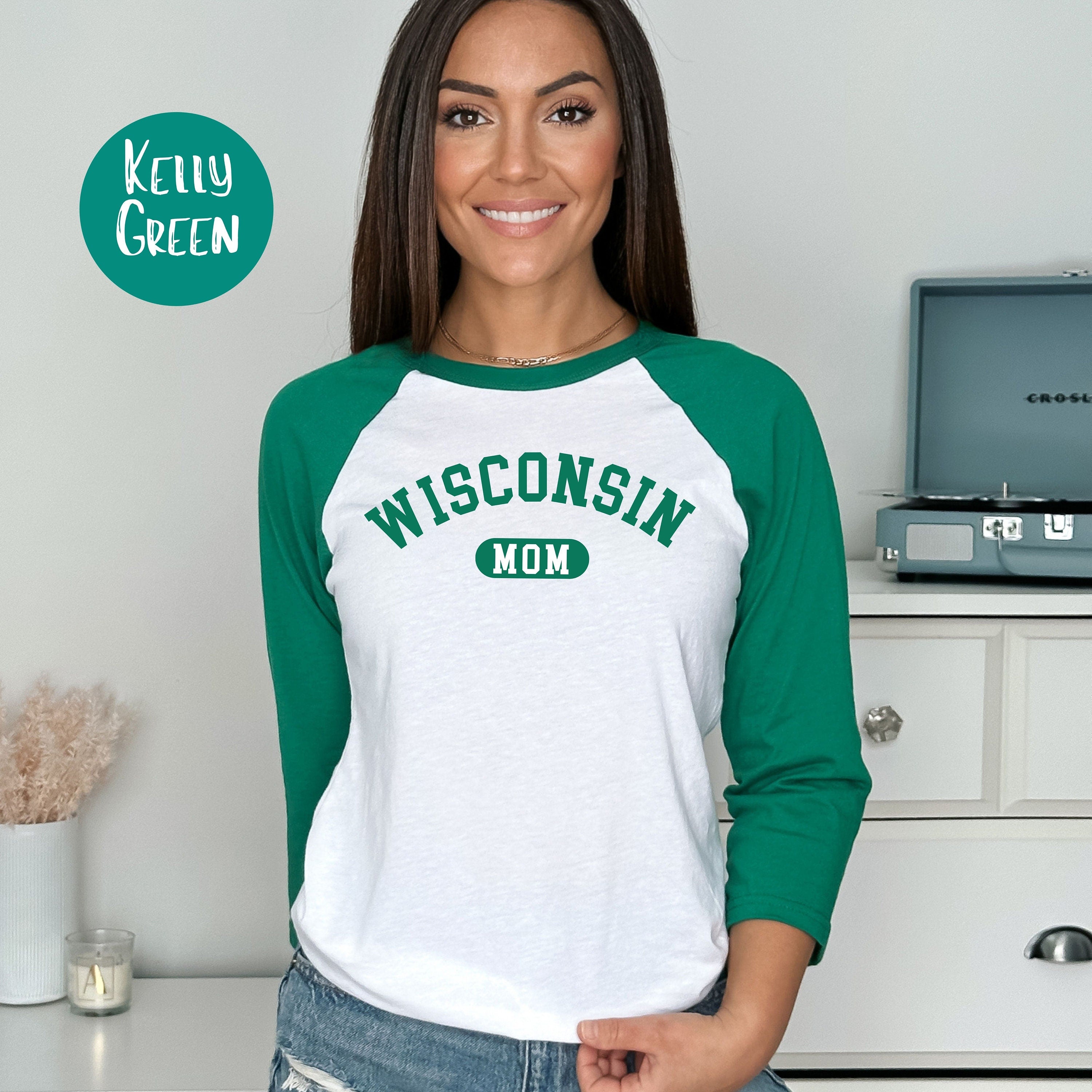 Wisconsin Mom Baseball Tee