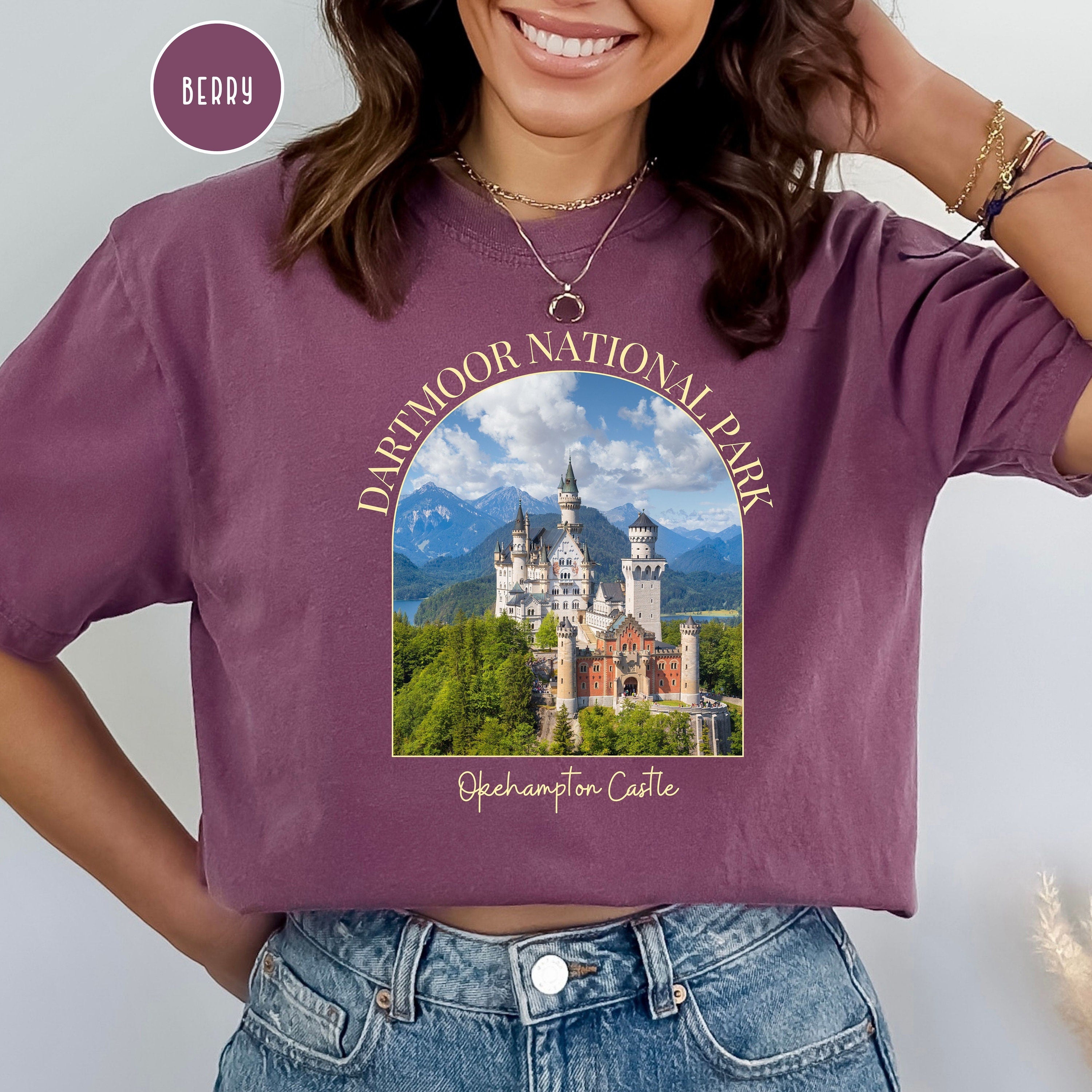 Dartmoor National Park England Comfort Colors Tee, Okehampton Castle