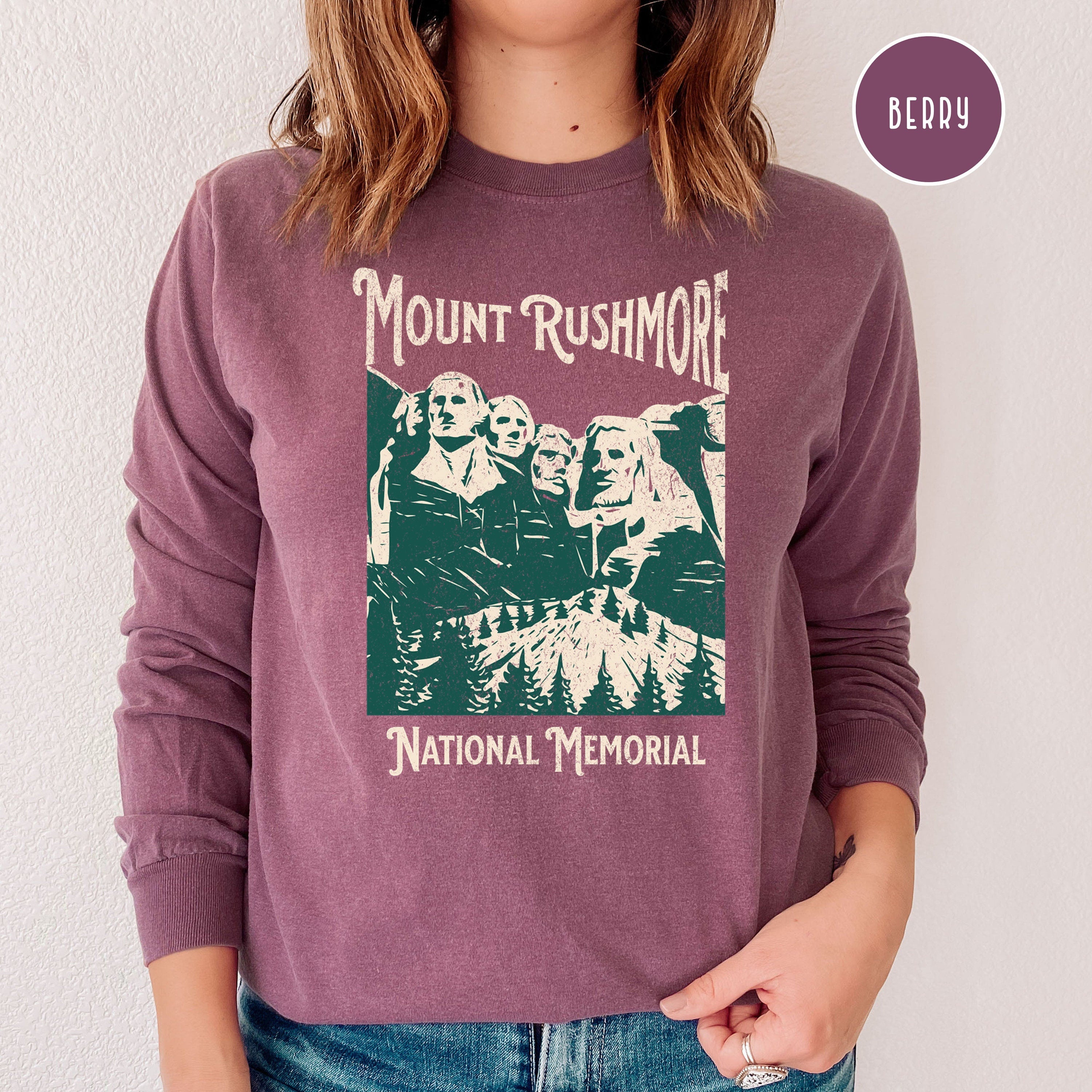 Mount Rushmore Grunge Comfort Colors® Long Sleeve Tee