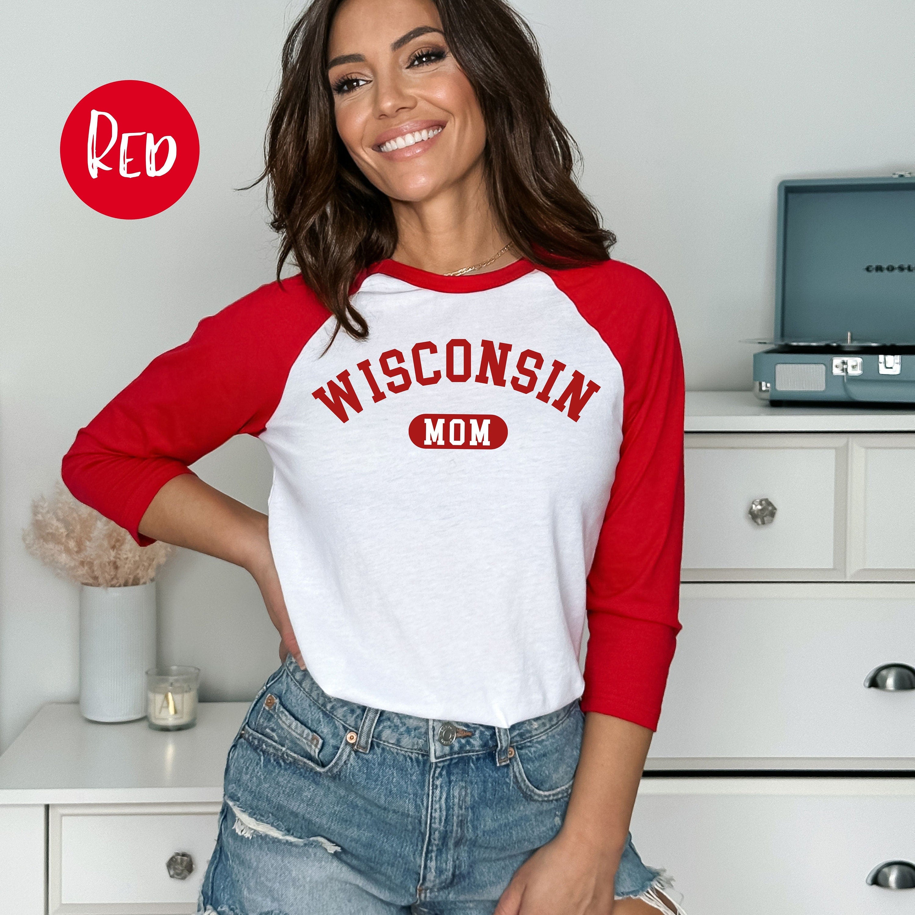 Wisconsin Mom Baseball Tee