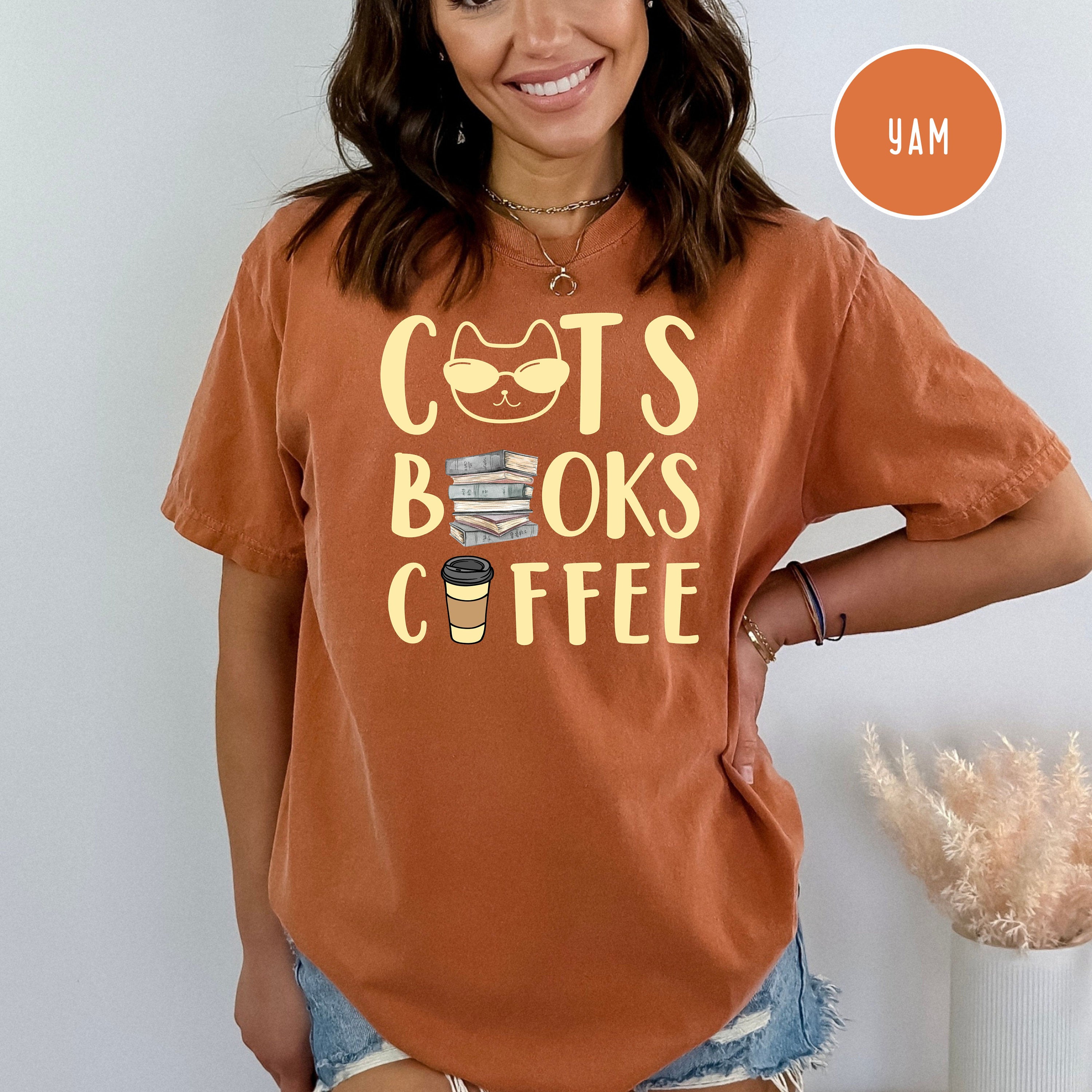 Cats Books and Coffee Comfort Colors® Tee