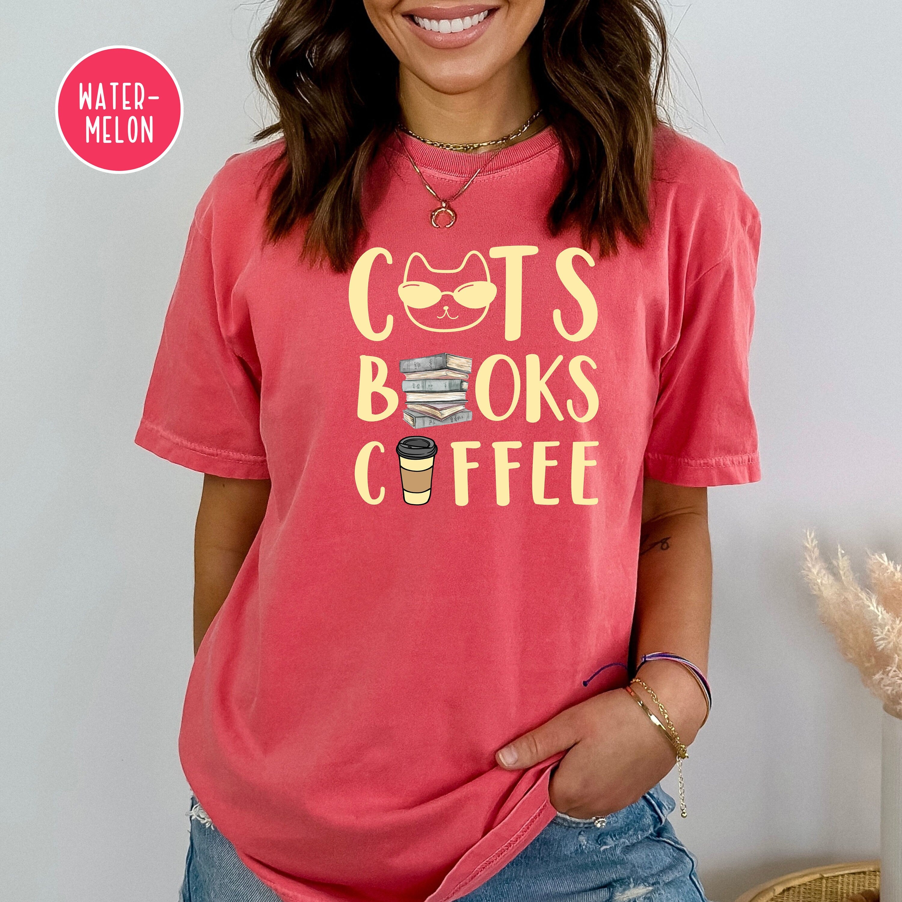 Cats Books and Coffee Comfort Colors® Tee