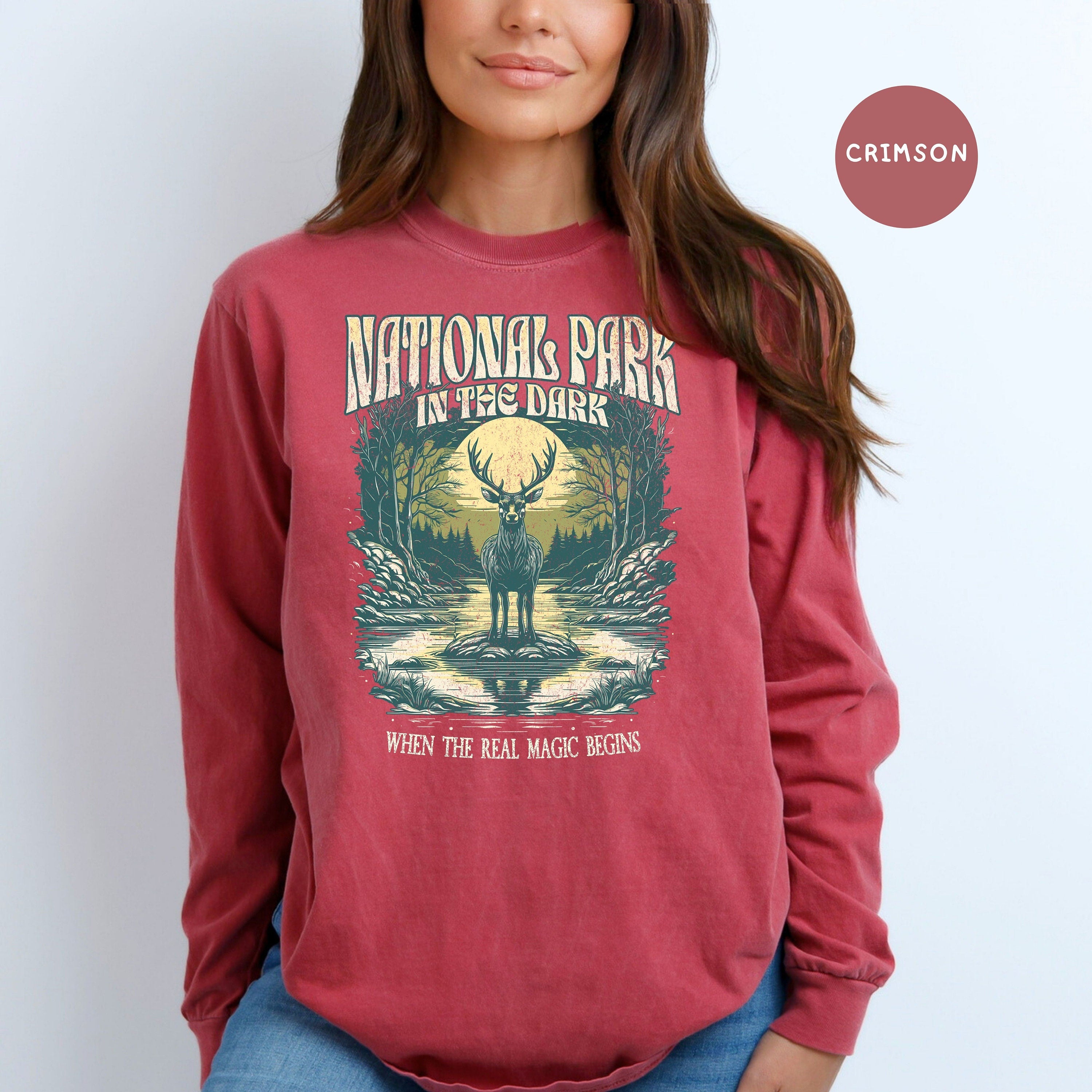 National Park In The Dark Grunge Style Comfort Colors® Long Sleeve Tee