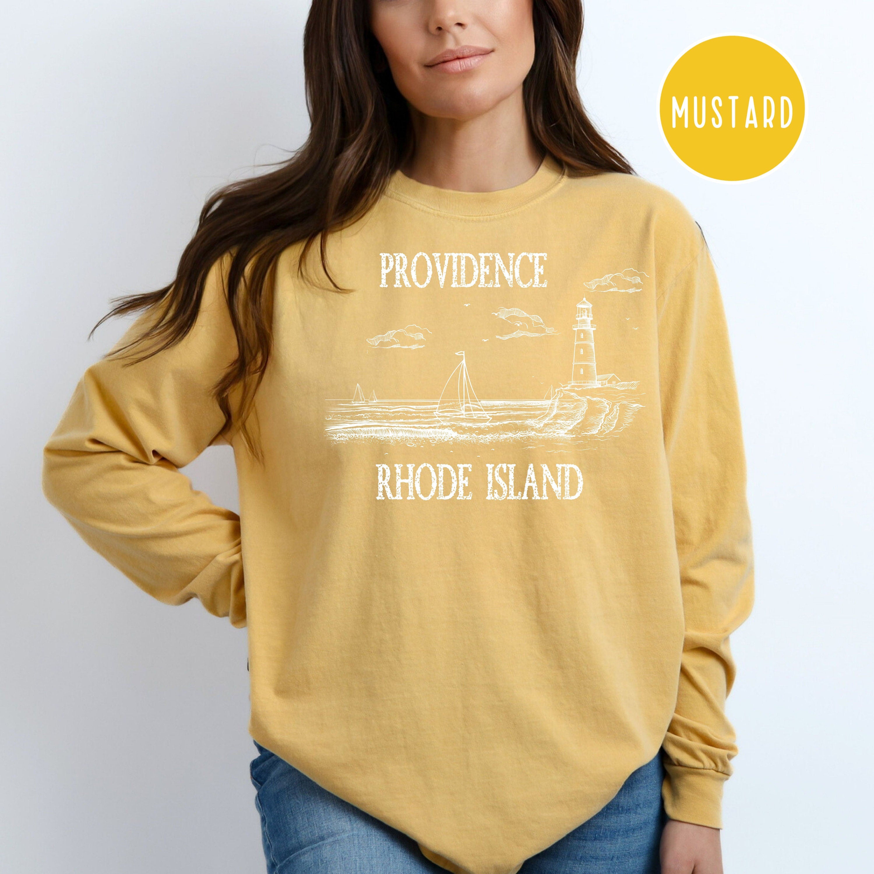 Providence Rhode Island Grunge Style Comfort Colors® Long Sleeve T-Shirt