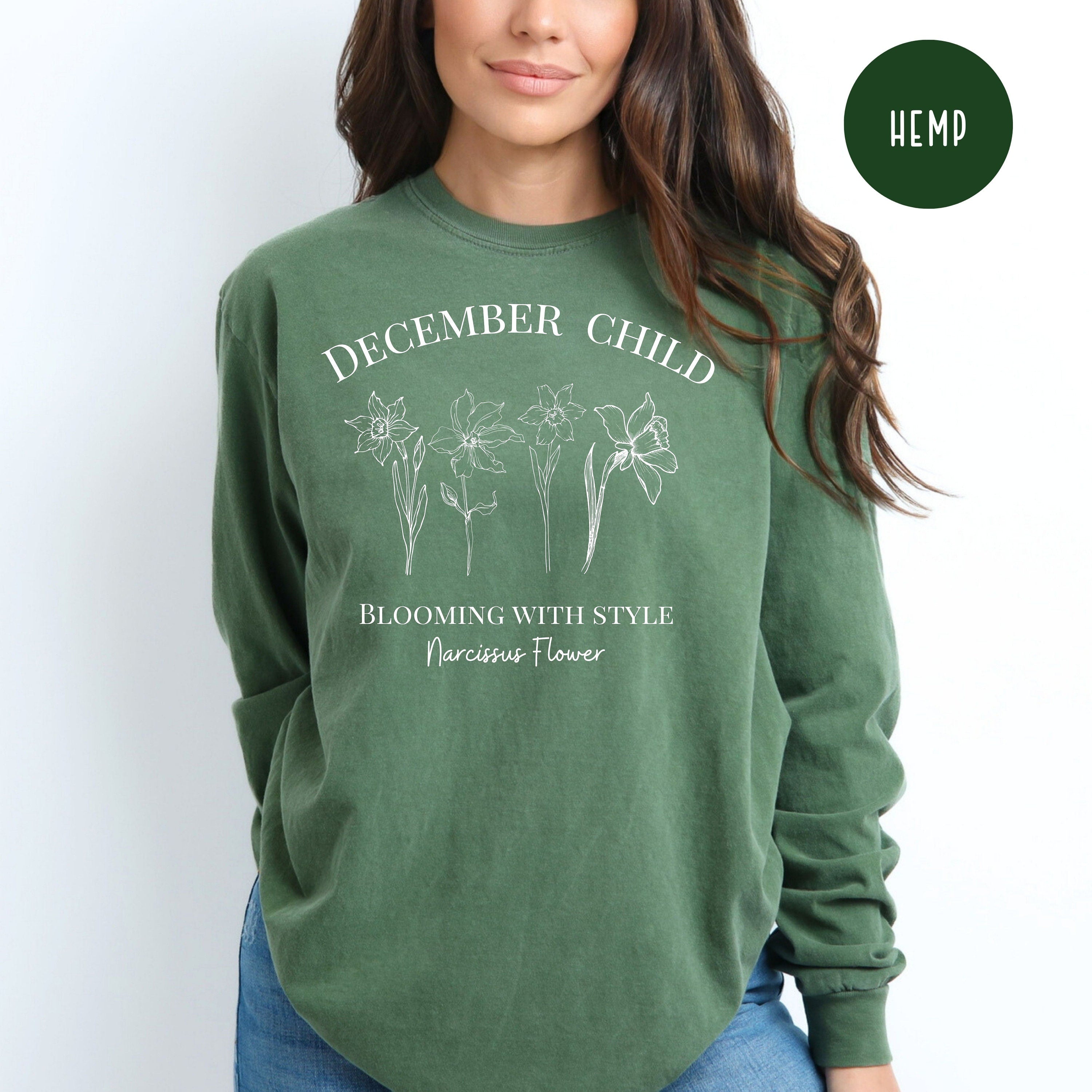 December Birth Flower Comfort Colors® Long Sleeve Tee