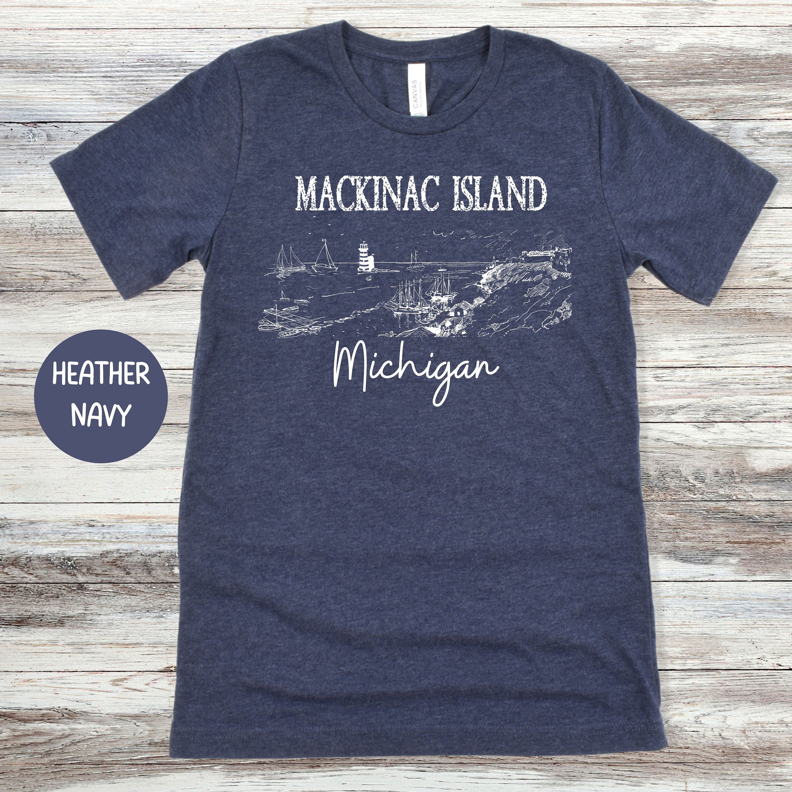 Mackinac Island Michigan Grunge Style Tee