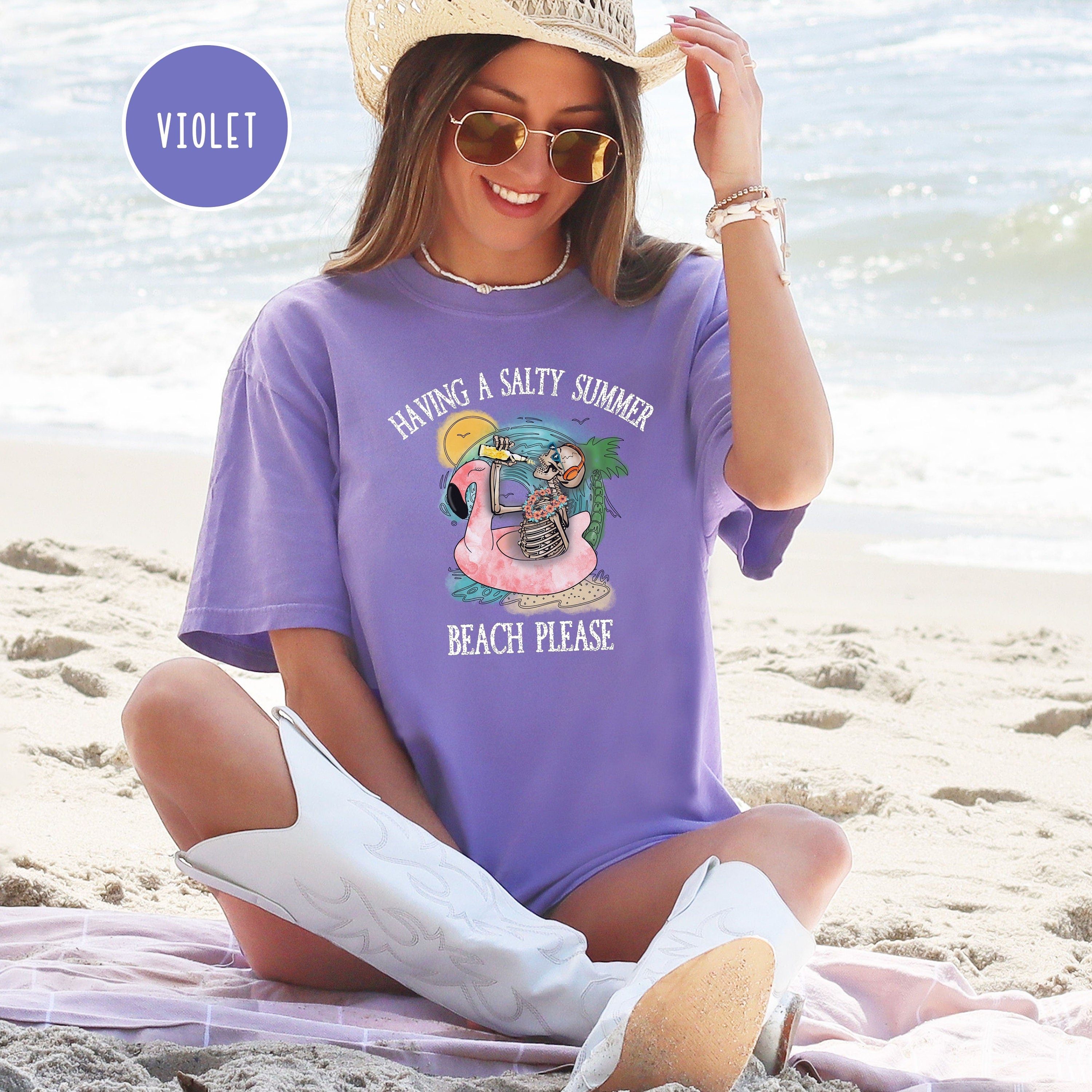 Salty Skeleton Beach Please Comfort Colors® Beach Tee