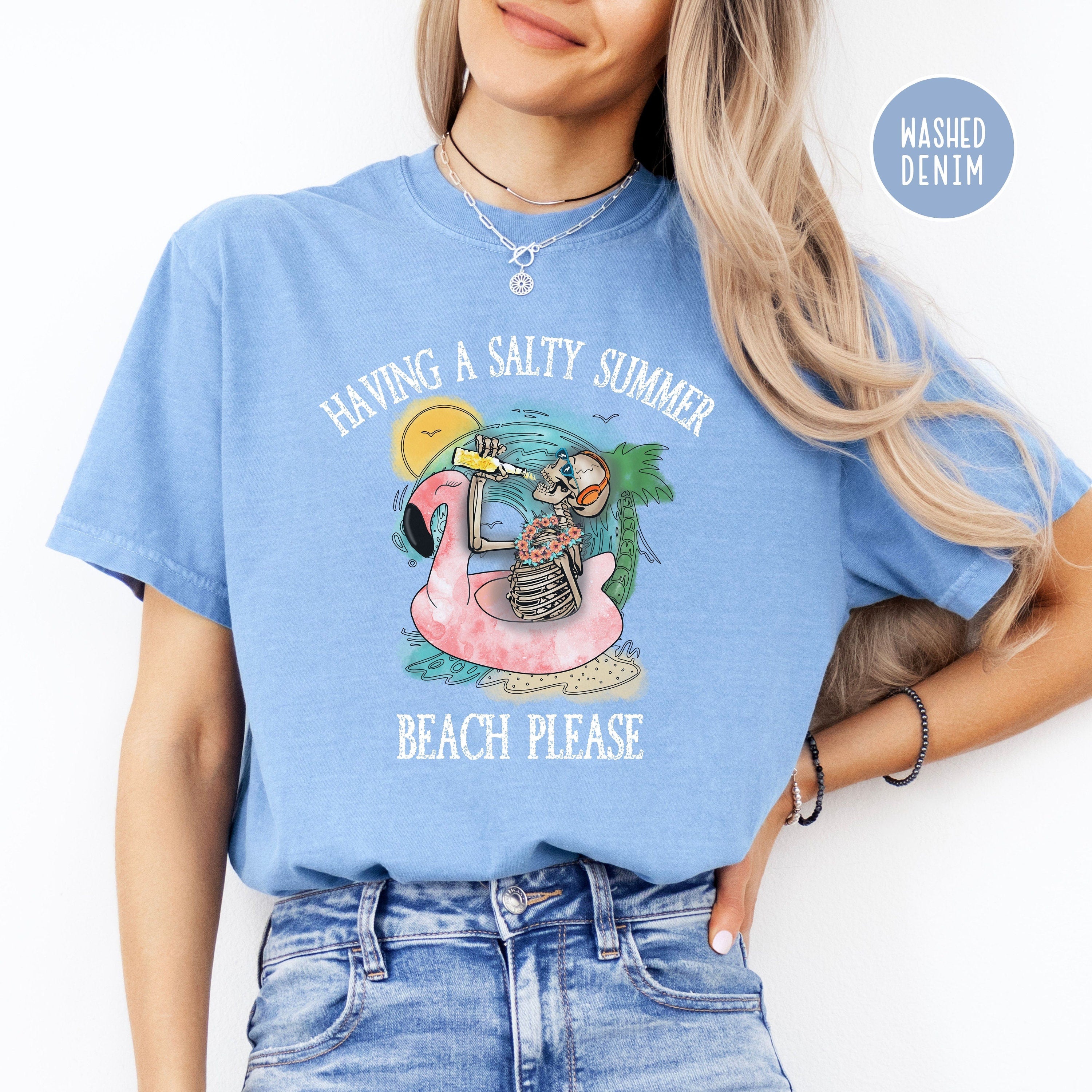 Salty Skeleton Beach Please Comfort Colors® Beach Tee