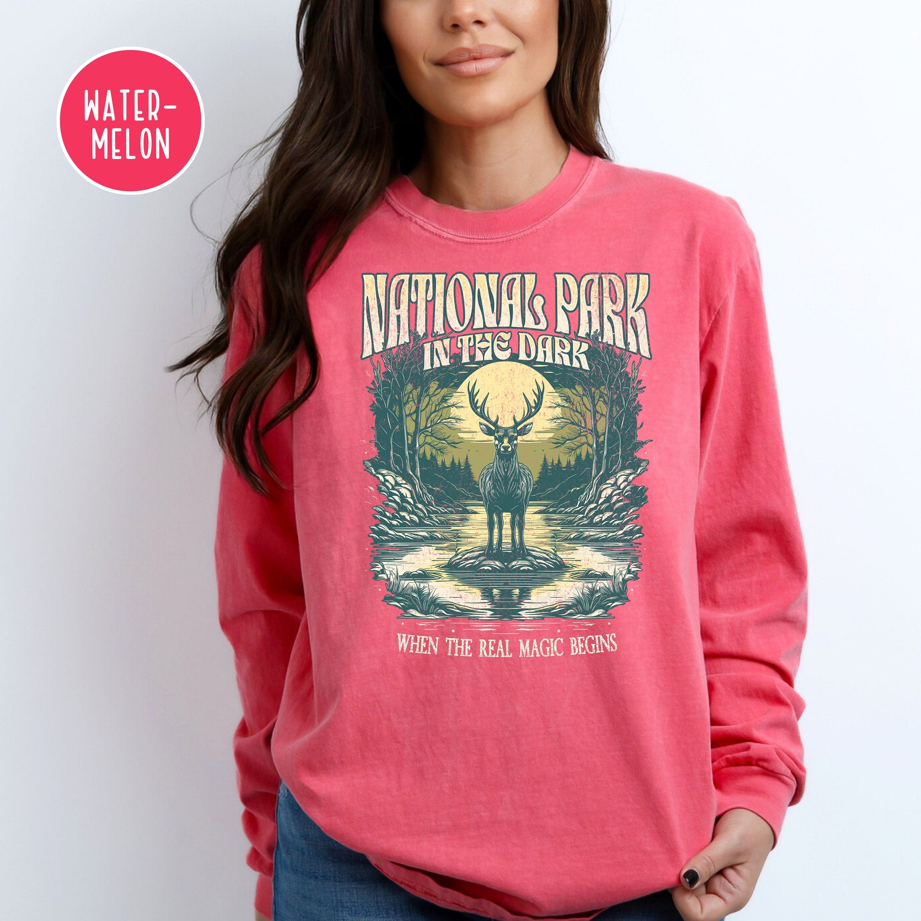 National Park In The Dark Grunge Style Comfort Colors® Long Sleeve Tee