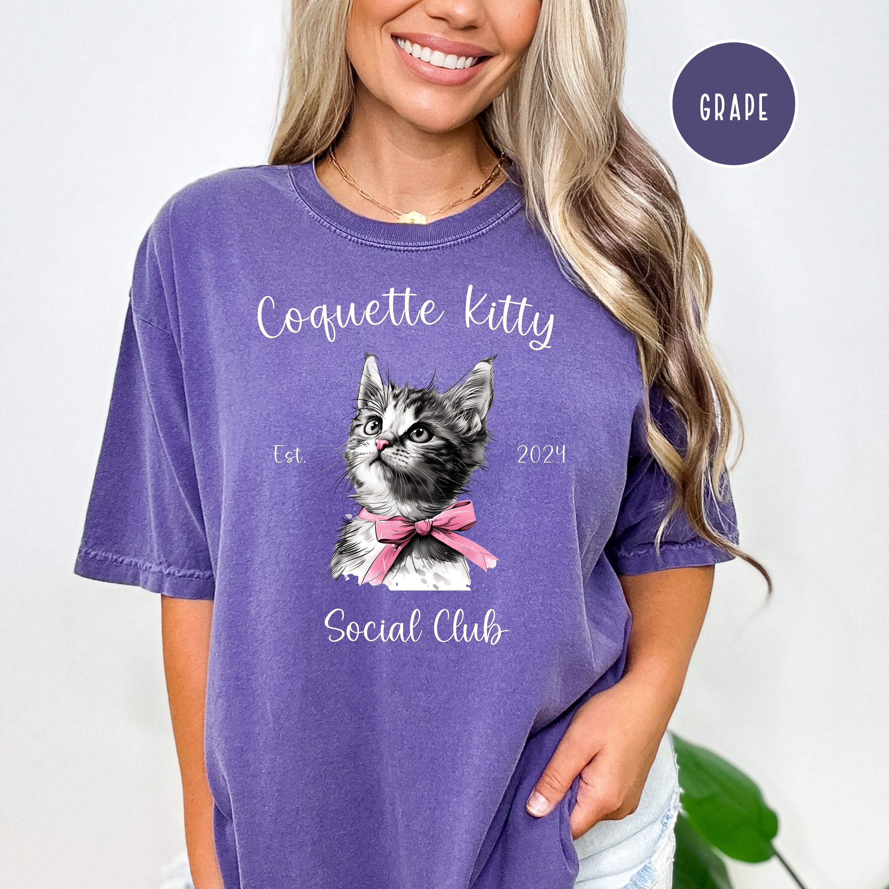 Coquette Kitty Social Club Cat Lovers Comfort Colors® Tee