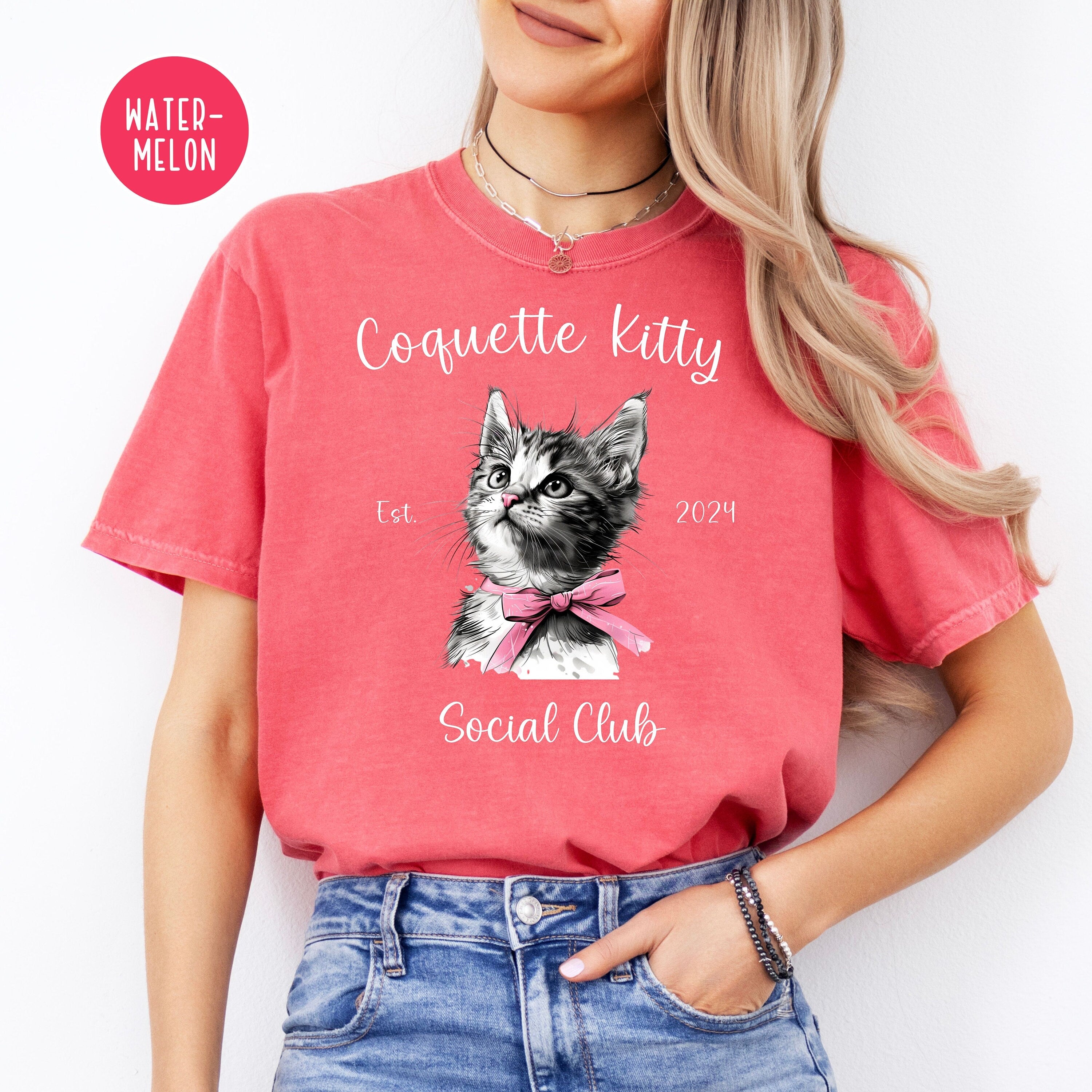 Coquette Kitty Social Club Cat Lovers Comfort Colors® Tee