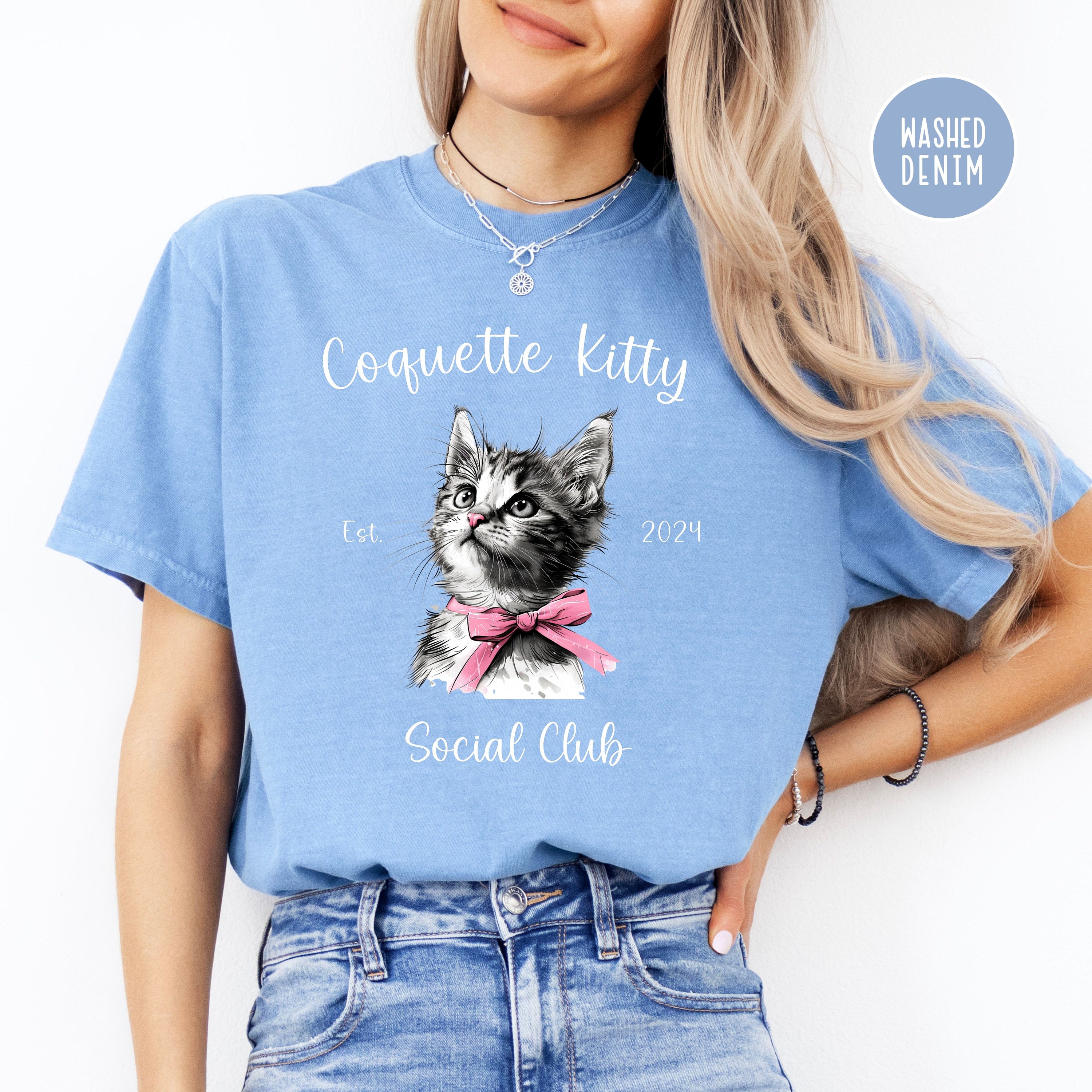 Coquette Kitty Social Club Cat Lovers Comfort Colors® Tee