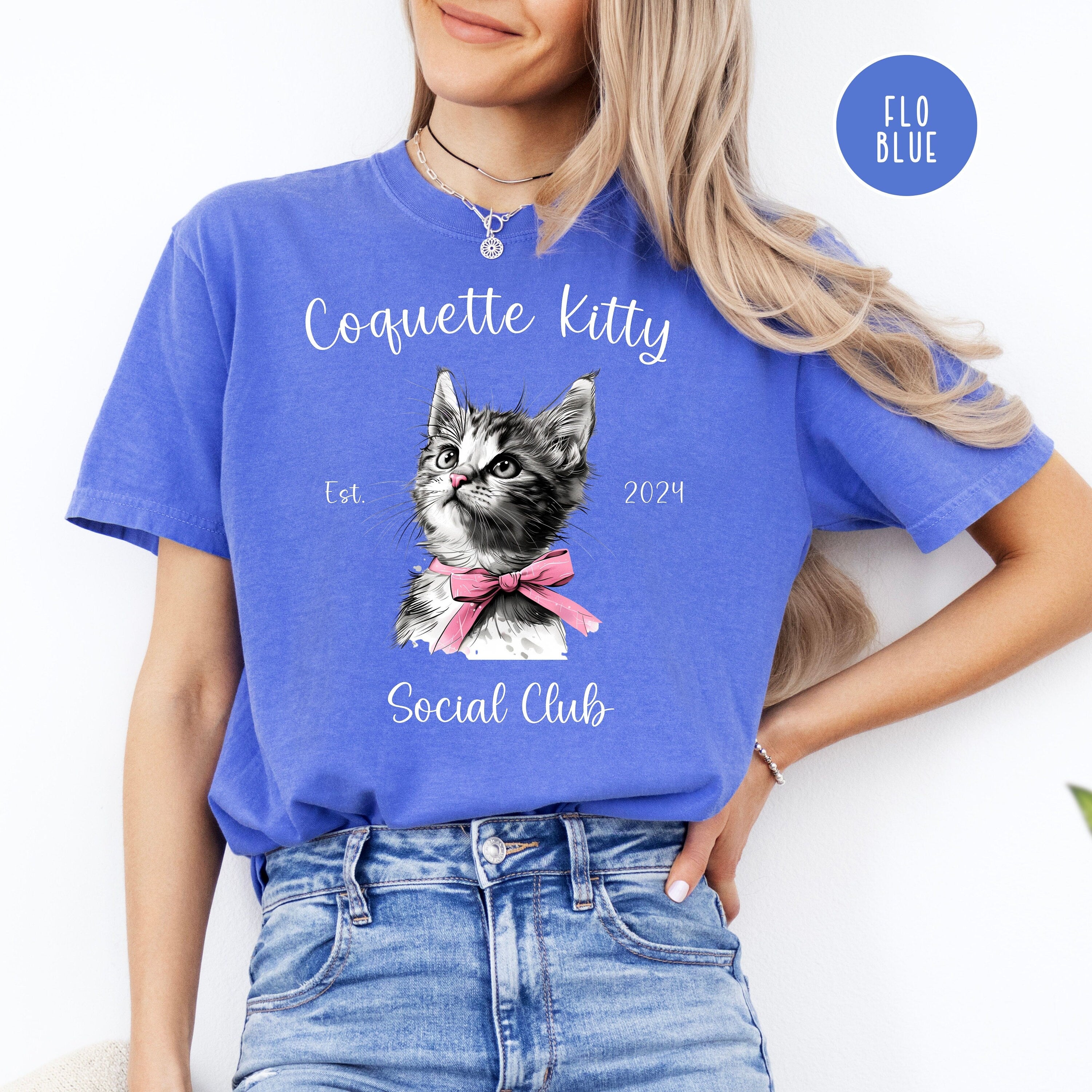 Coquette Kitty Social Club Cat Lovers Comfort Colors® Tee