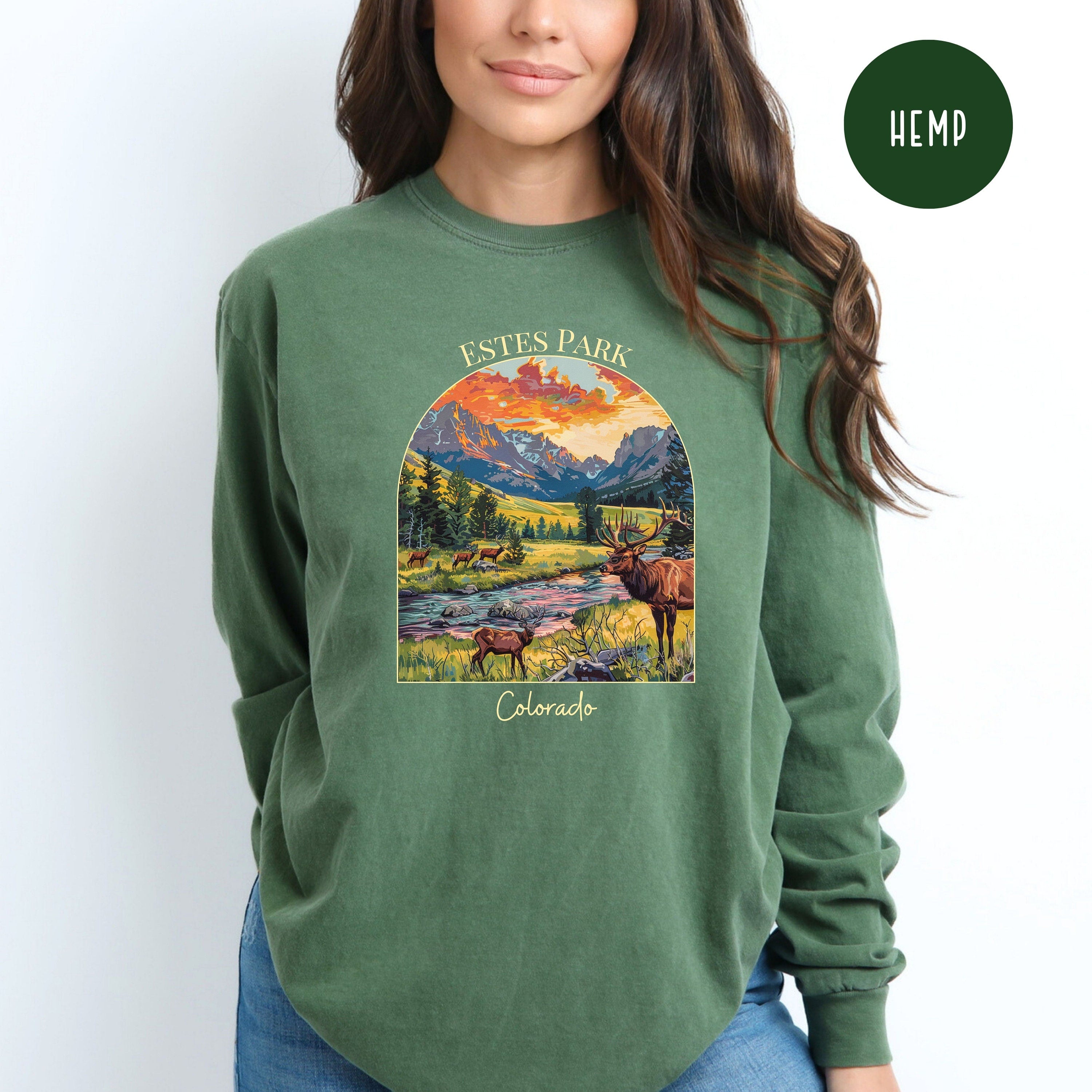 Estes Park Colorado Sunset Comfort Colors® Long Sleeve Tee