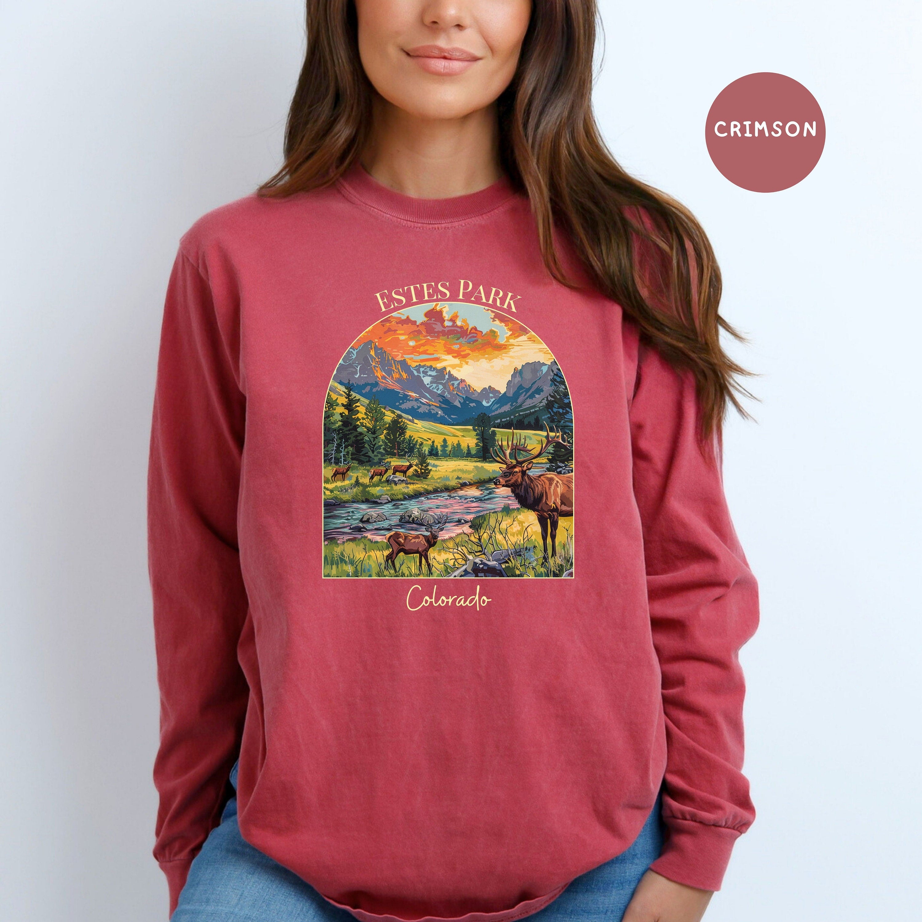 Estes Park Colorado Sunset Comfort Colors® Long Sleeve Tee