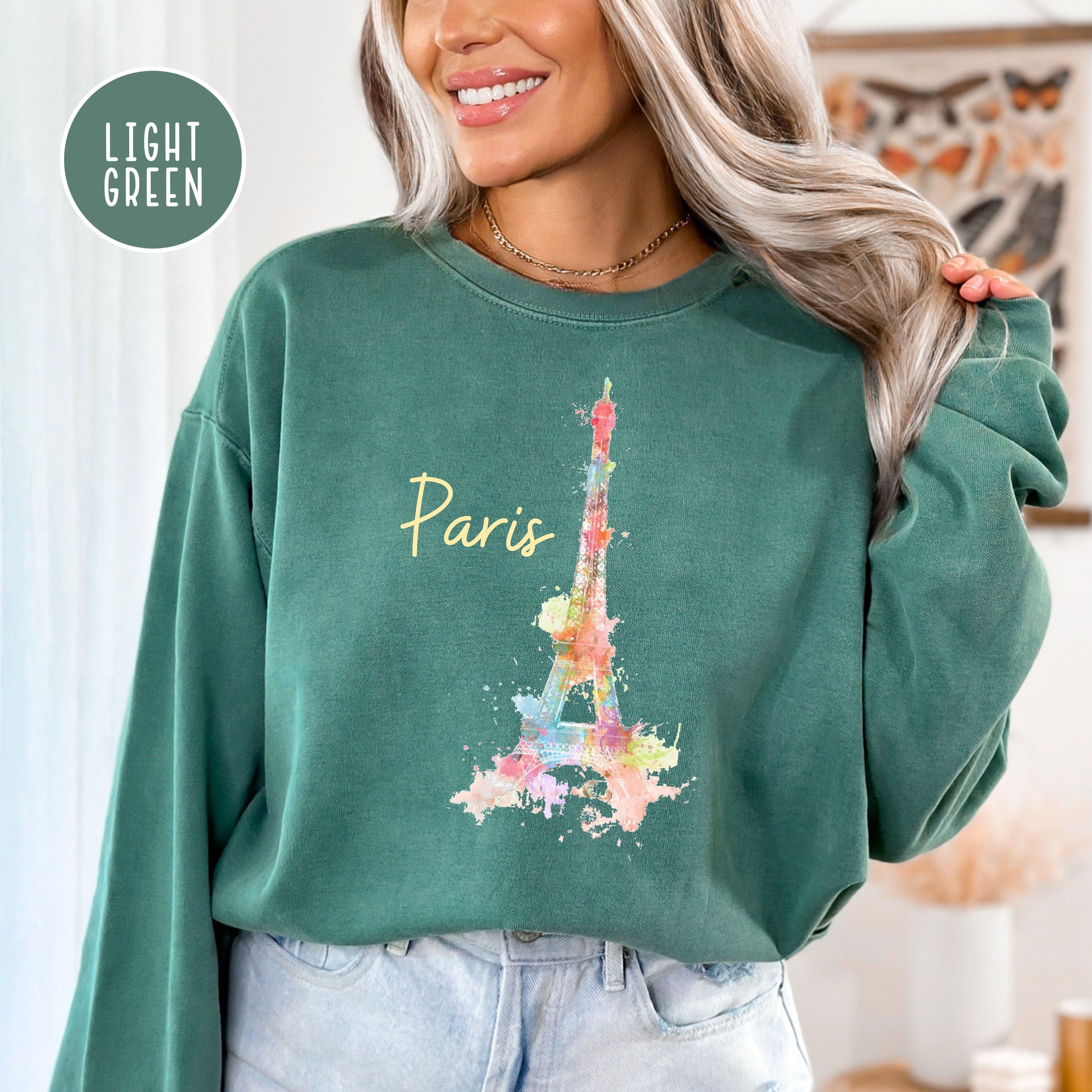 Paris Eiffel Tower Pastel Comfort Colors® Sweatshirt