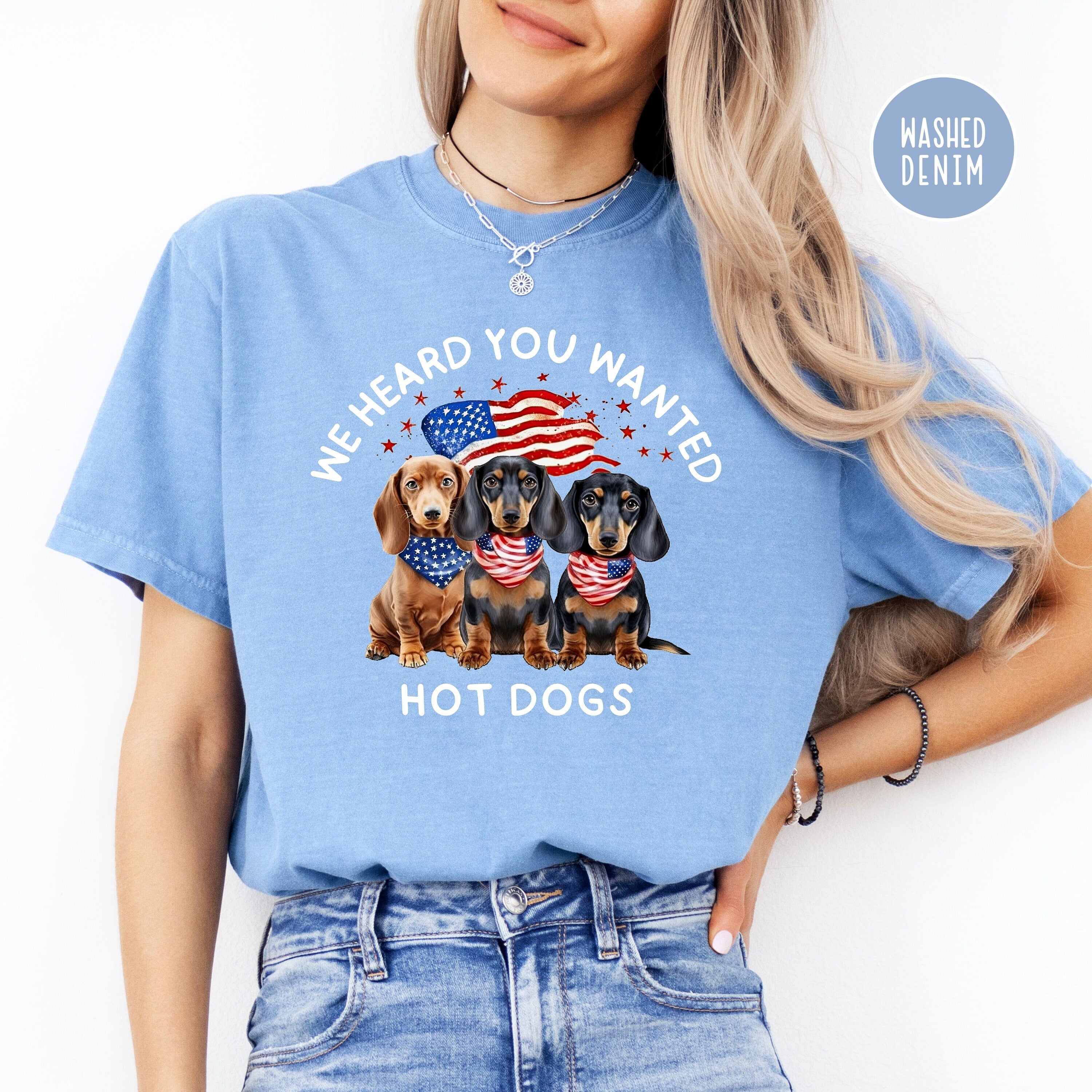 Funny Wiener Dog 4th of July Comfort Colors® Tee