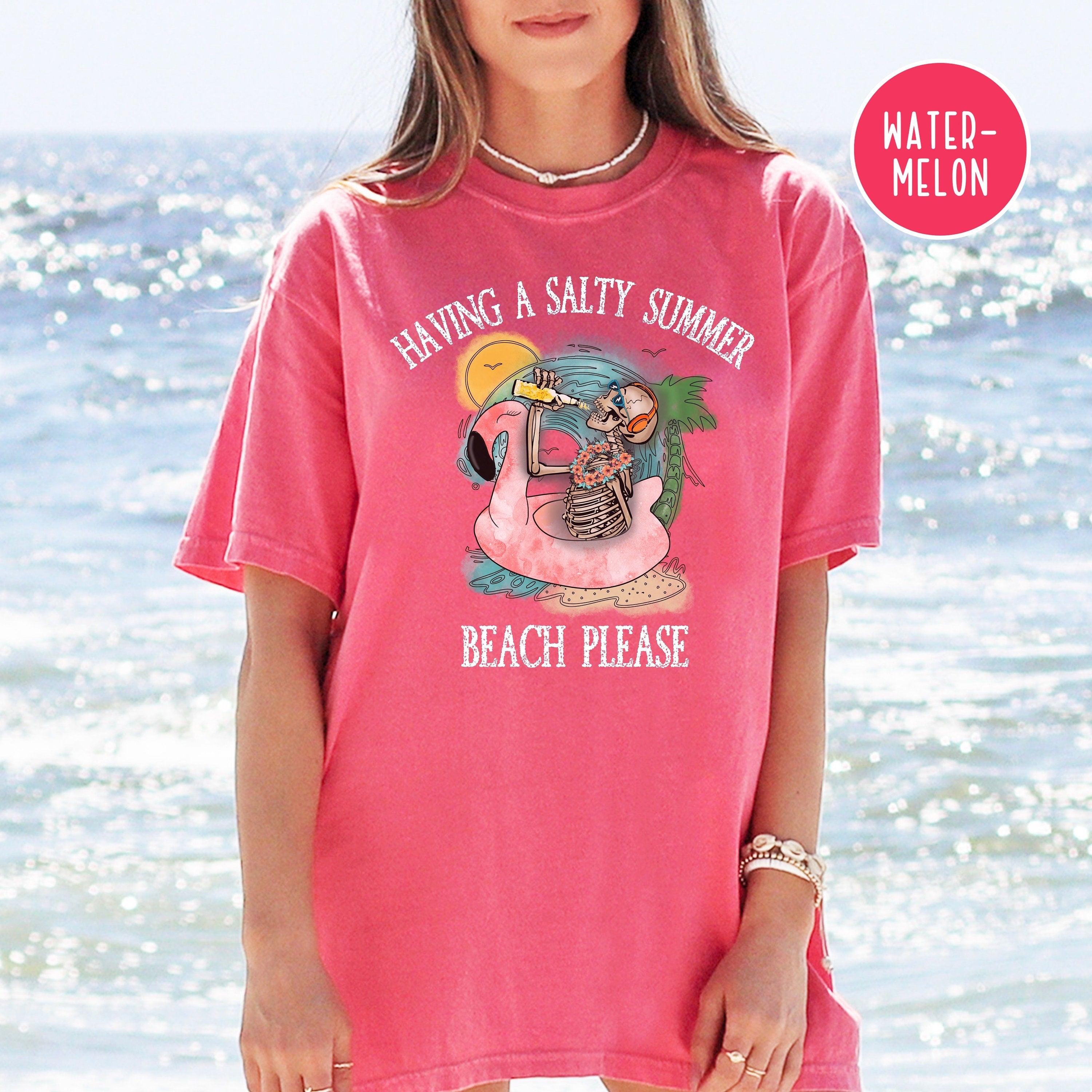 Salty Skeleton Beach Please Comfort Colors® Beach Tee