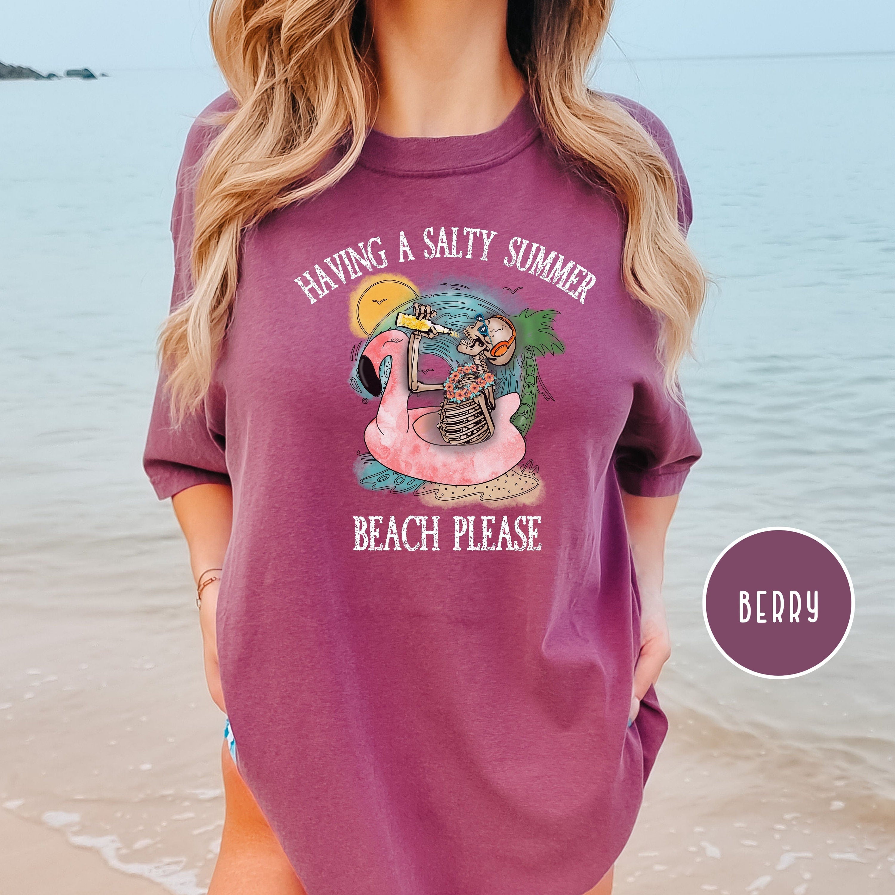 Salty Skeleton Beach Please Comfort Colors® Beach Tee