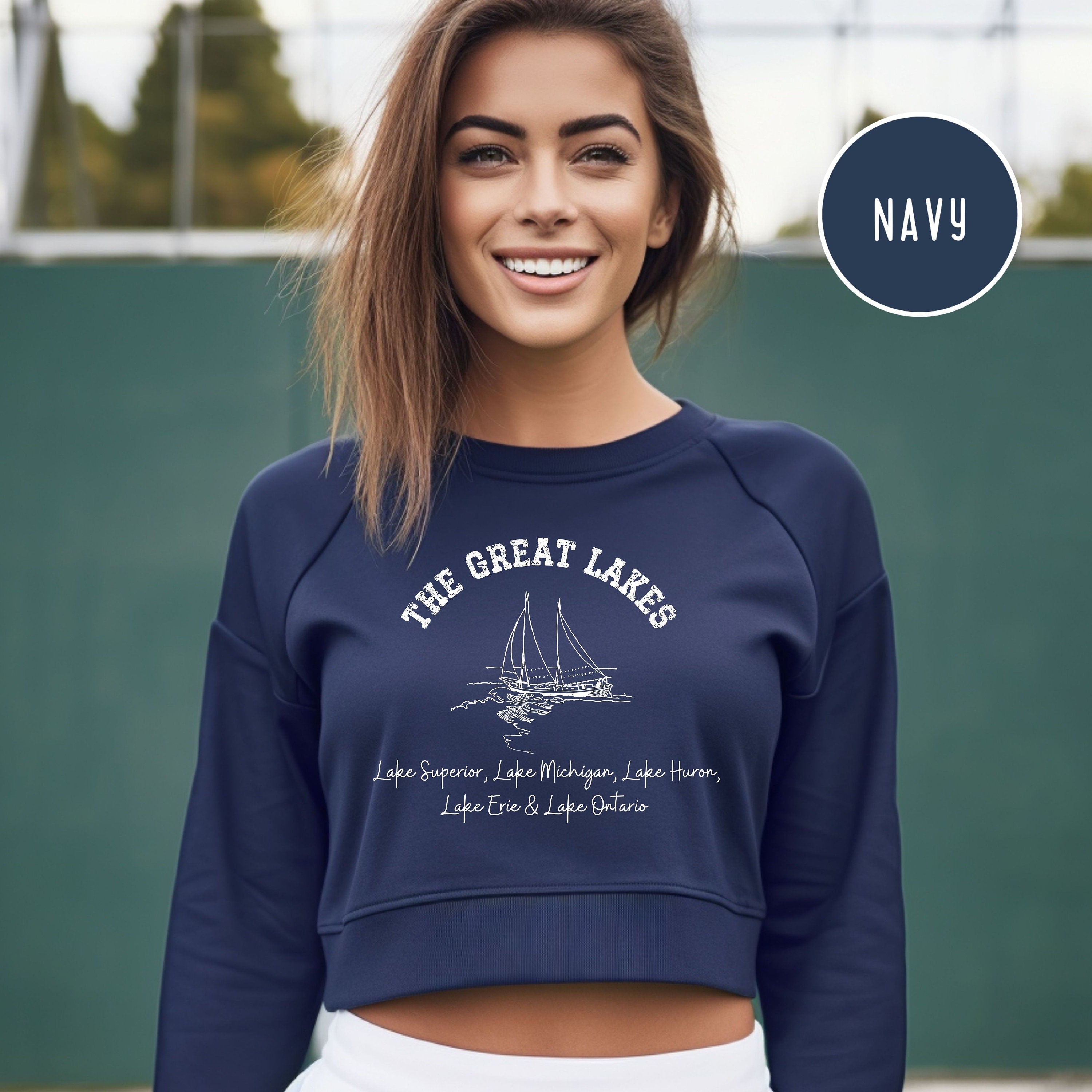 Great Lakes Upper Peninsula of Michigan Cropped-Top Sweatshirt