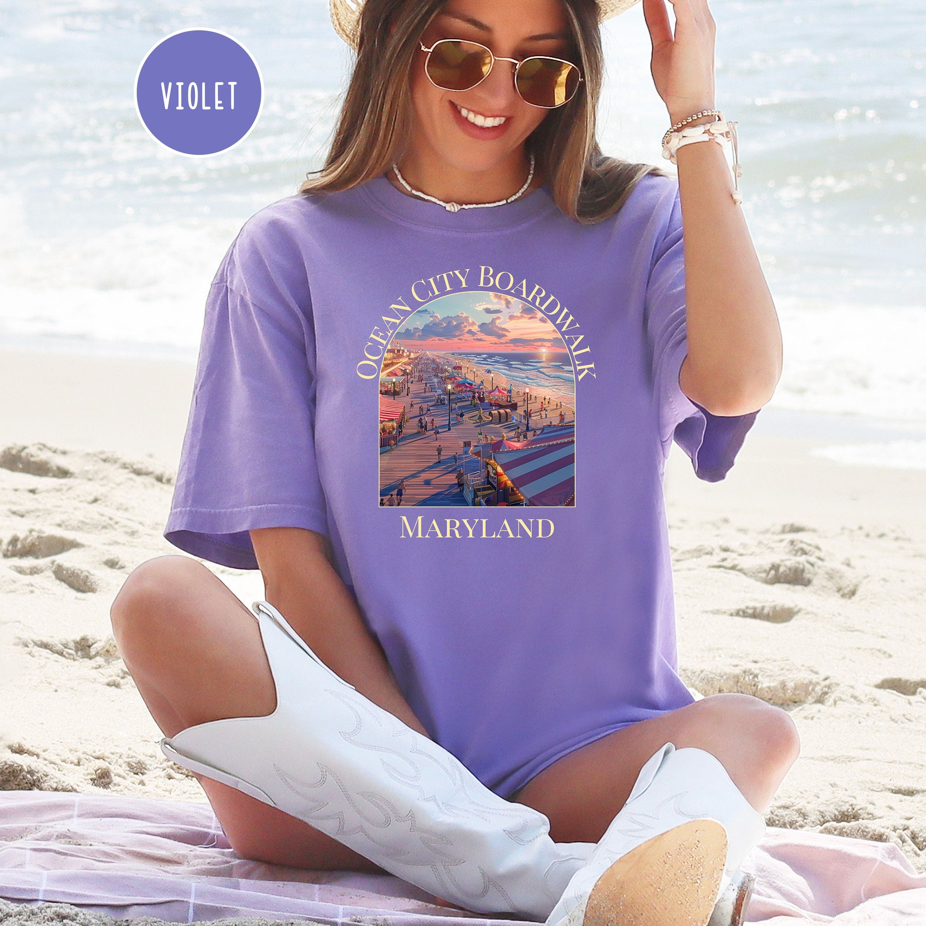 Ocean City Maryland Boardwalk Comfort Colors® Beach Tee