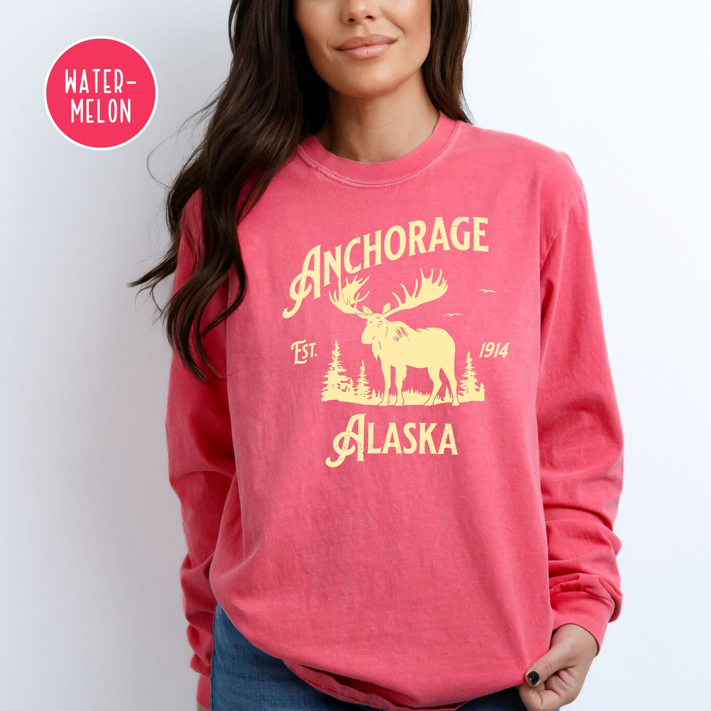 Anchorage Alaska Comfort Colors® Long Sleeve Tee Shirt