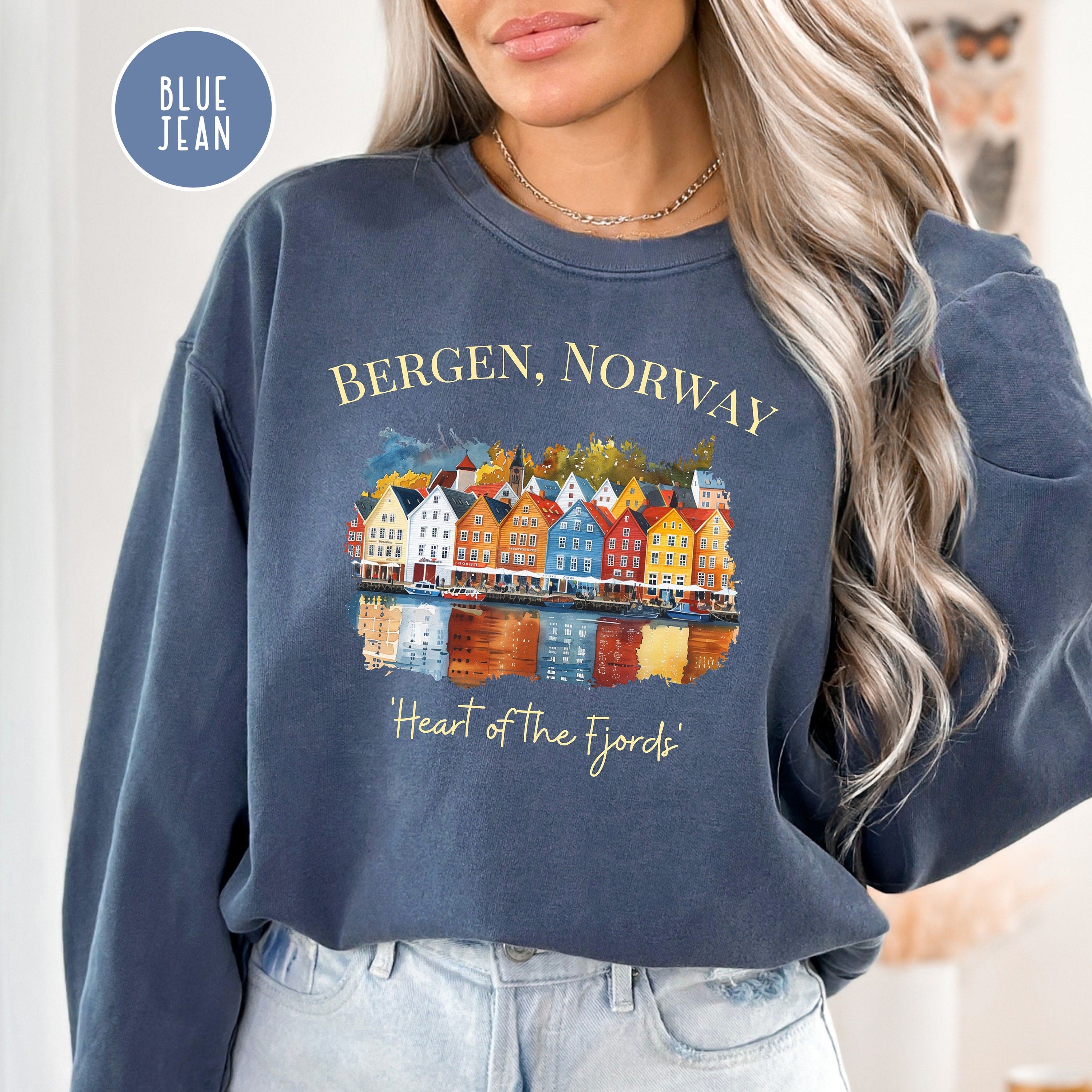 Bergen Norway Comfort Colors® Sweatshirt, Heart of the Fjords