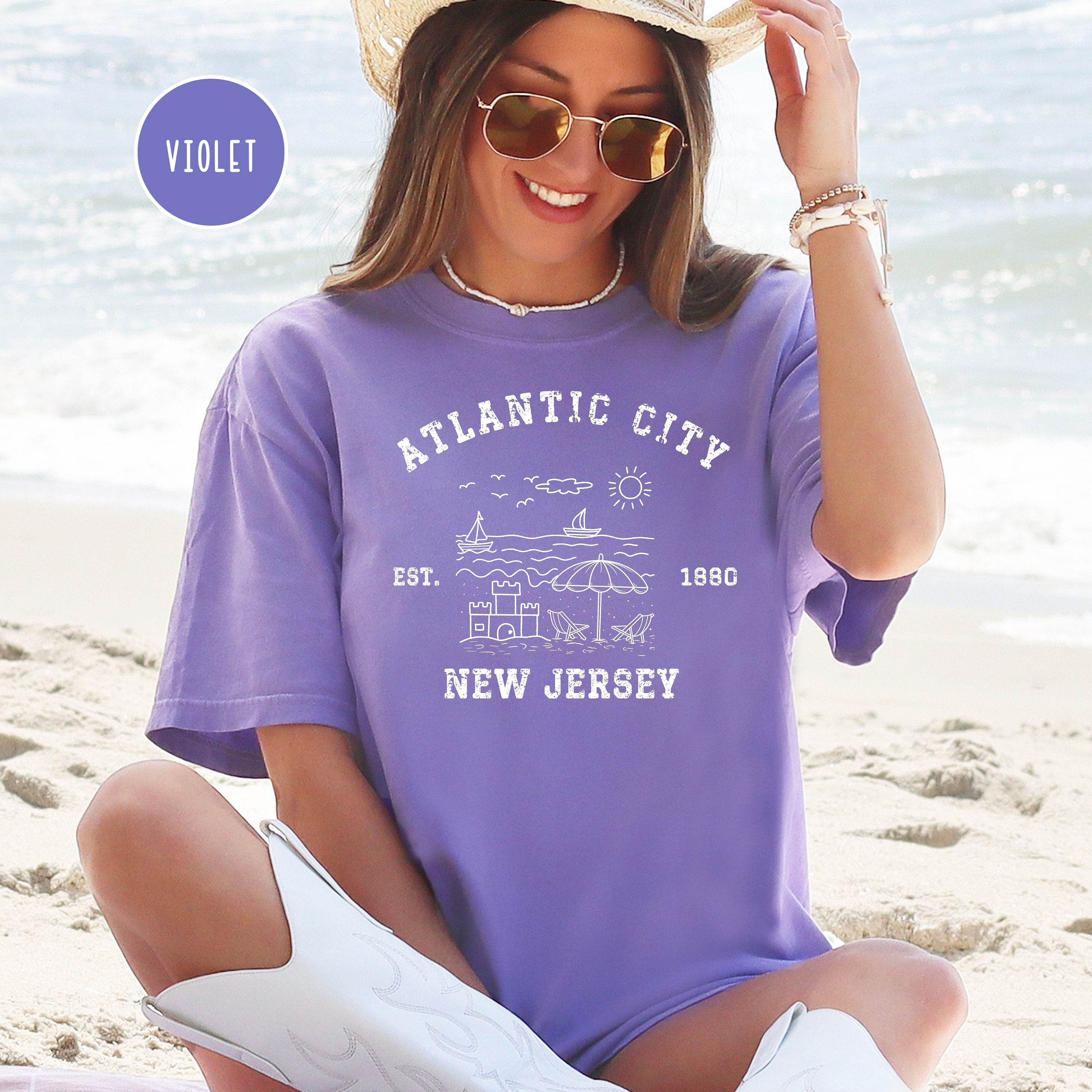 Atlantic City New Jersey Comfort Colors® Beach Tee