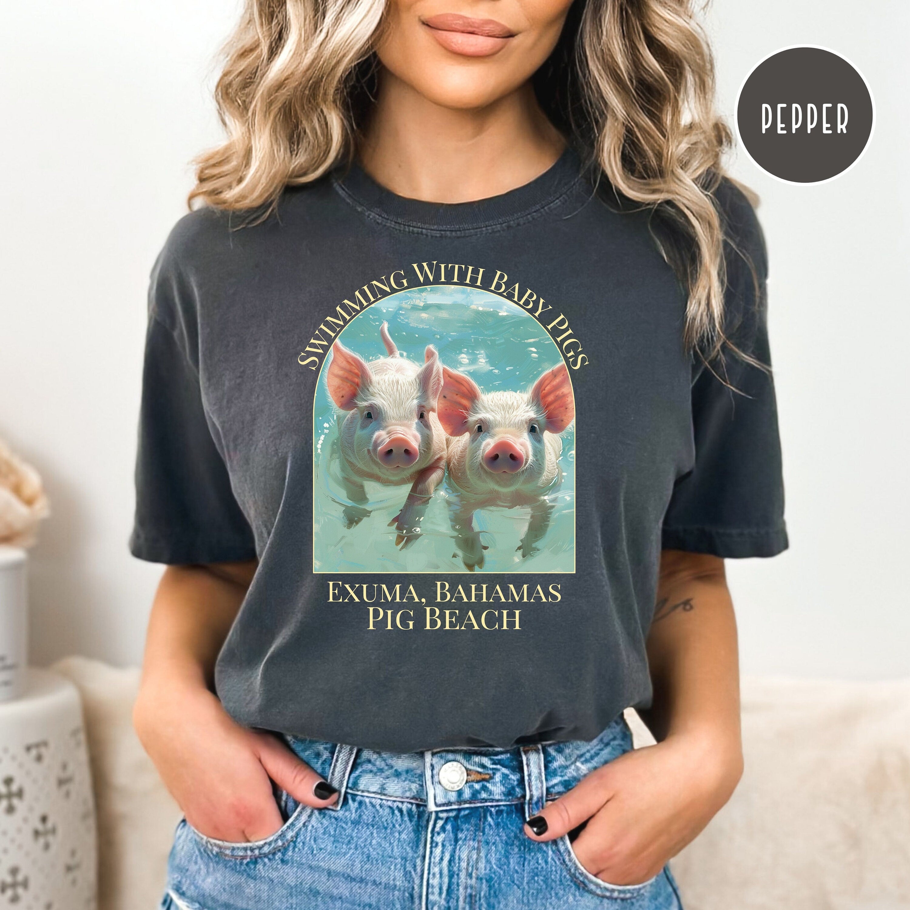 Pig Beach Exuma Bahamas Comfort Colors® Tee