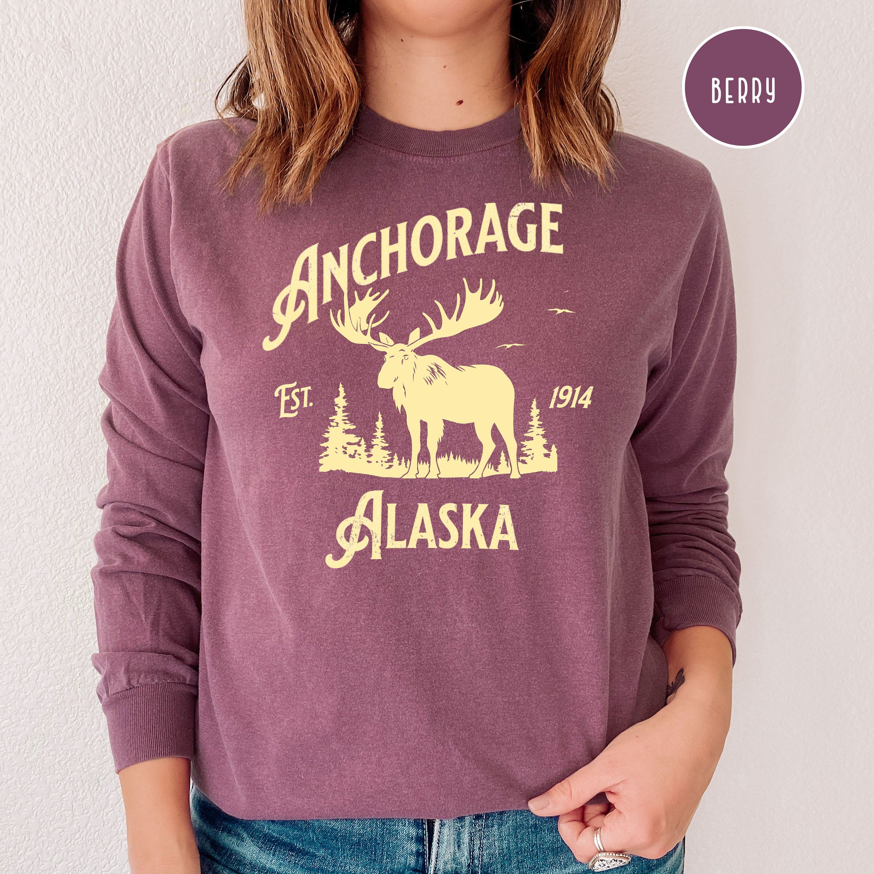 Anchorage Alaska Comfort Colors® Long Sleeve Tee Shirt