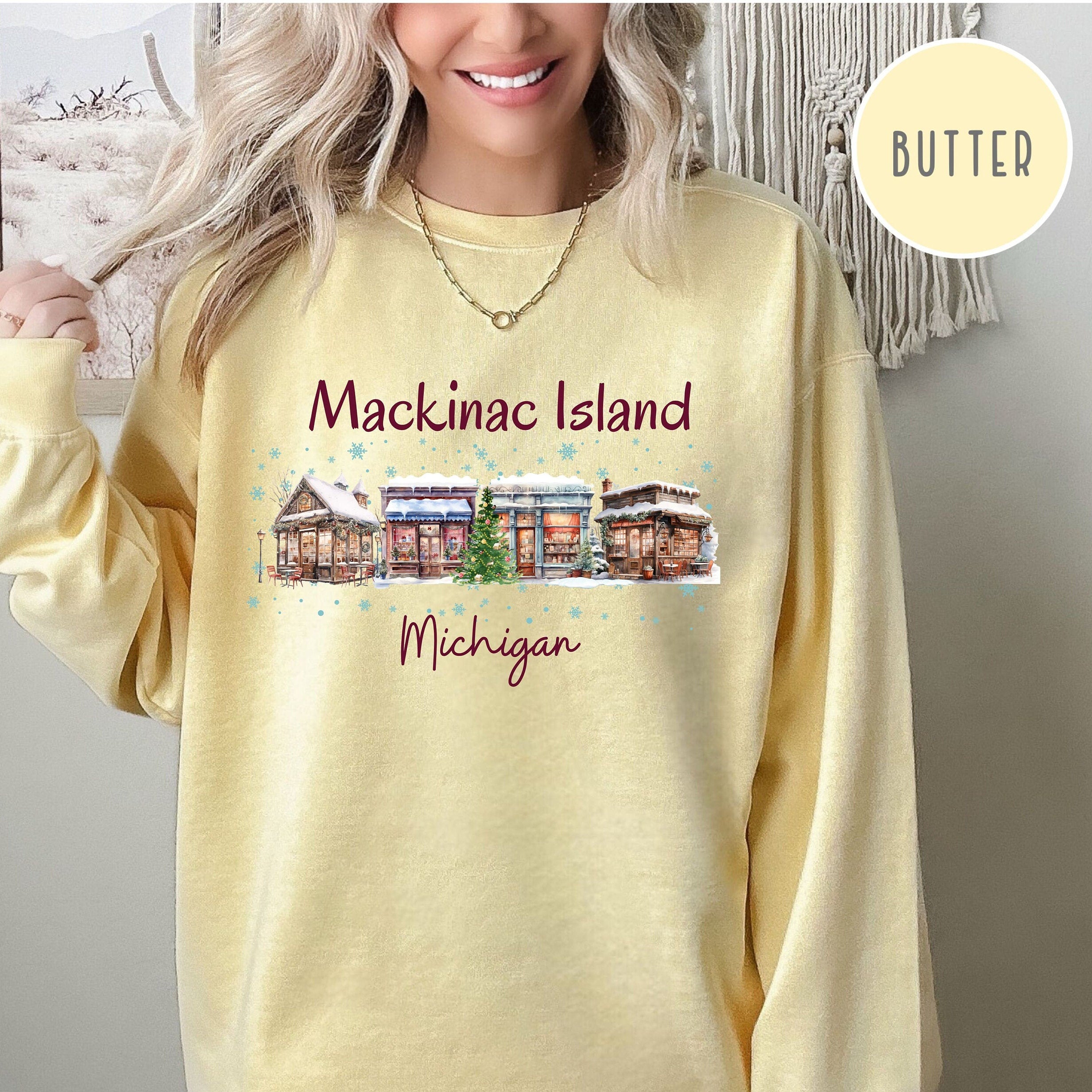 Mackinac Island Michigan Comfort Colors® Winter Sweater Gift