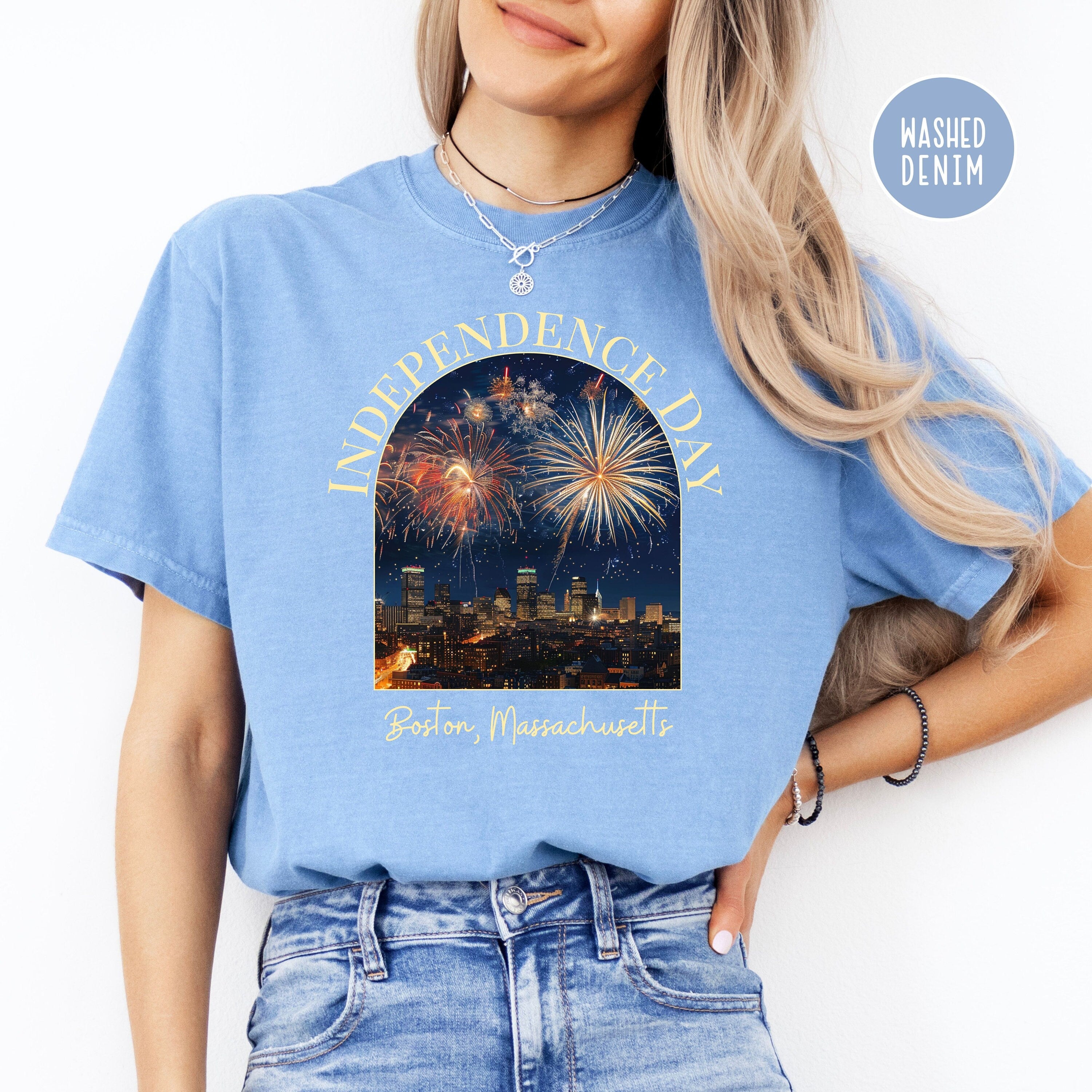 Independence Day Boston Harbor 4th of July Comfort Colors® Tee