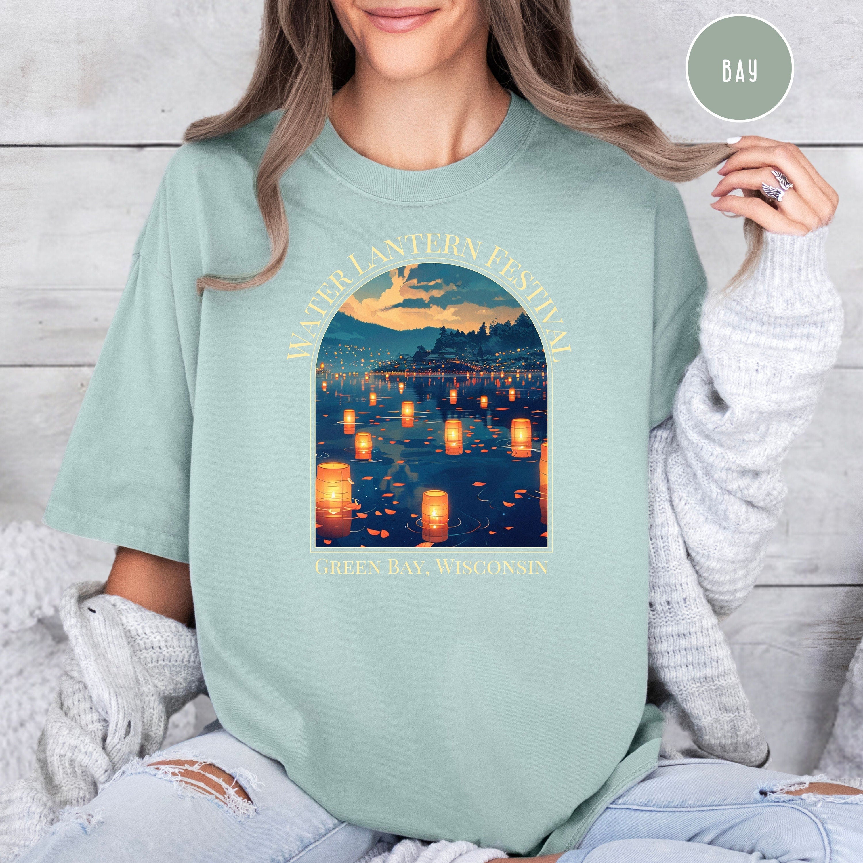 Green Bay Wisconsin Water Lantern Festival Comfort Colors® Tee