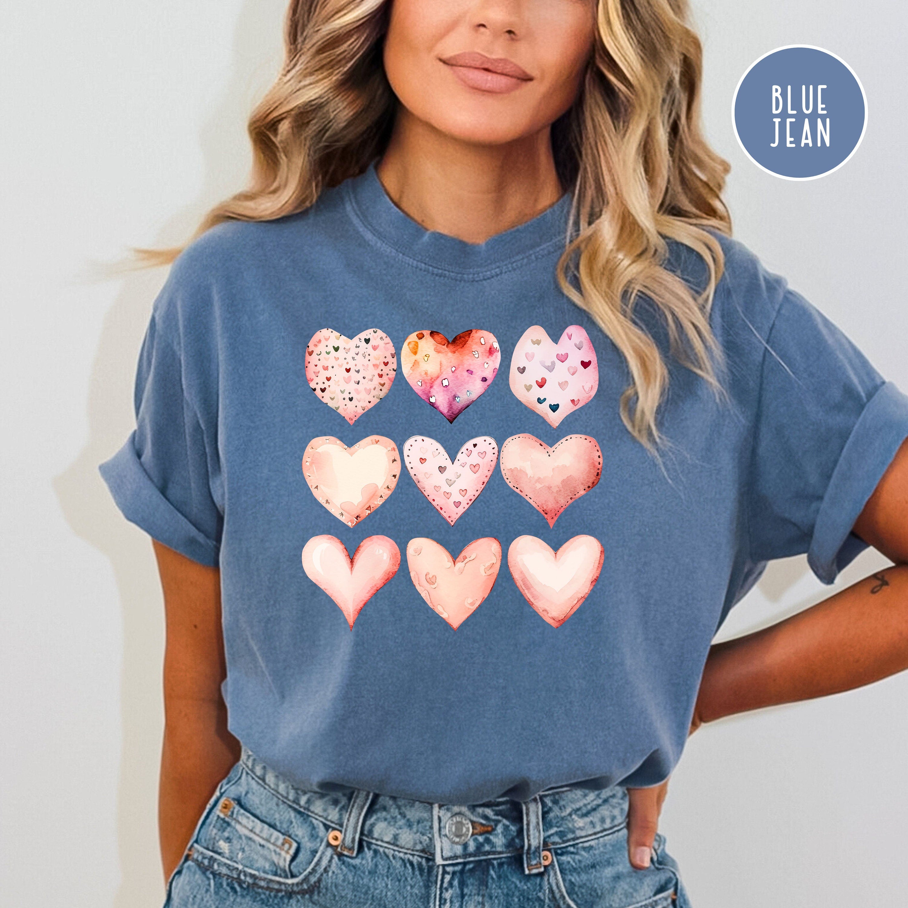 Pink Coquette Jeweled Hearts Comfort Colors® Tee