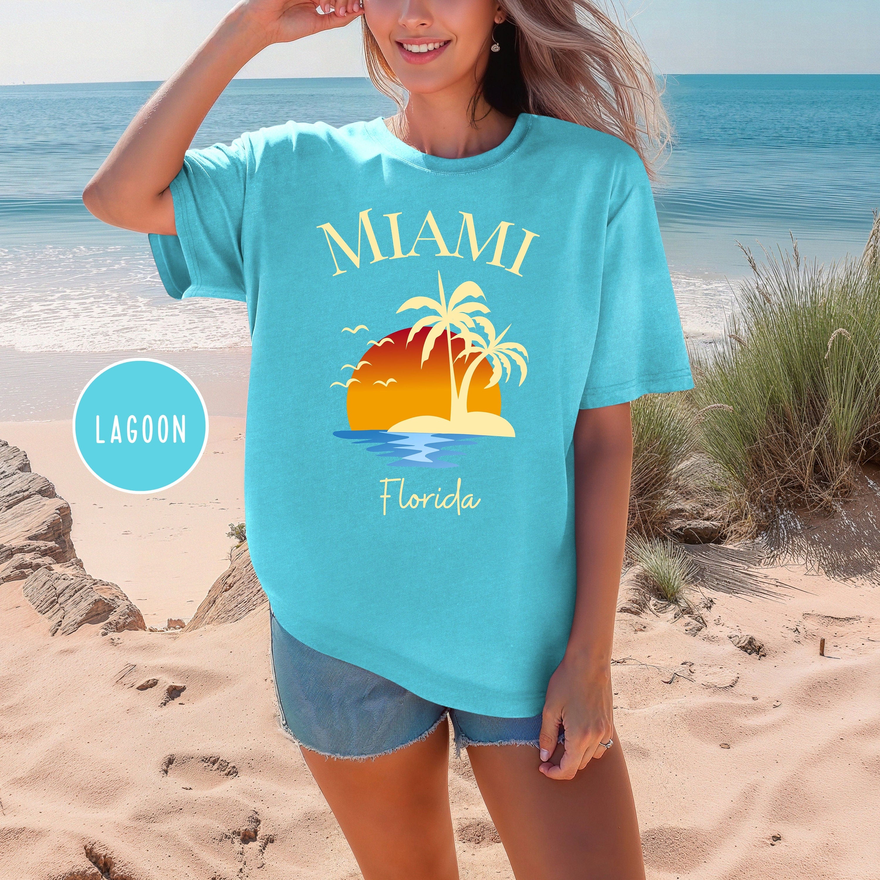 Miami Beach Florida Comfort Colors Beach Tee