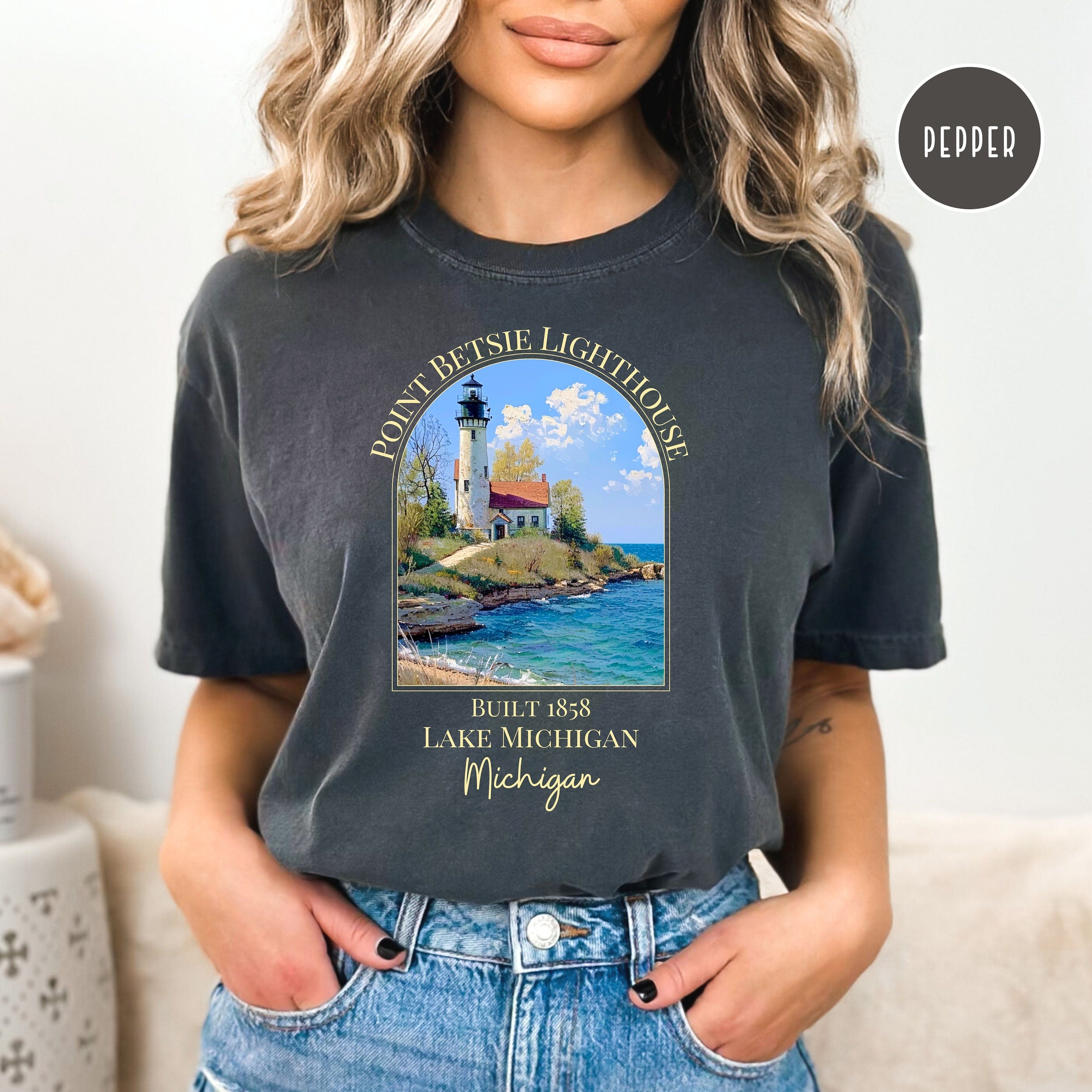 Point Betsie Lighthouse Lake Michigan Comfort Colors® Tee