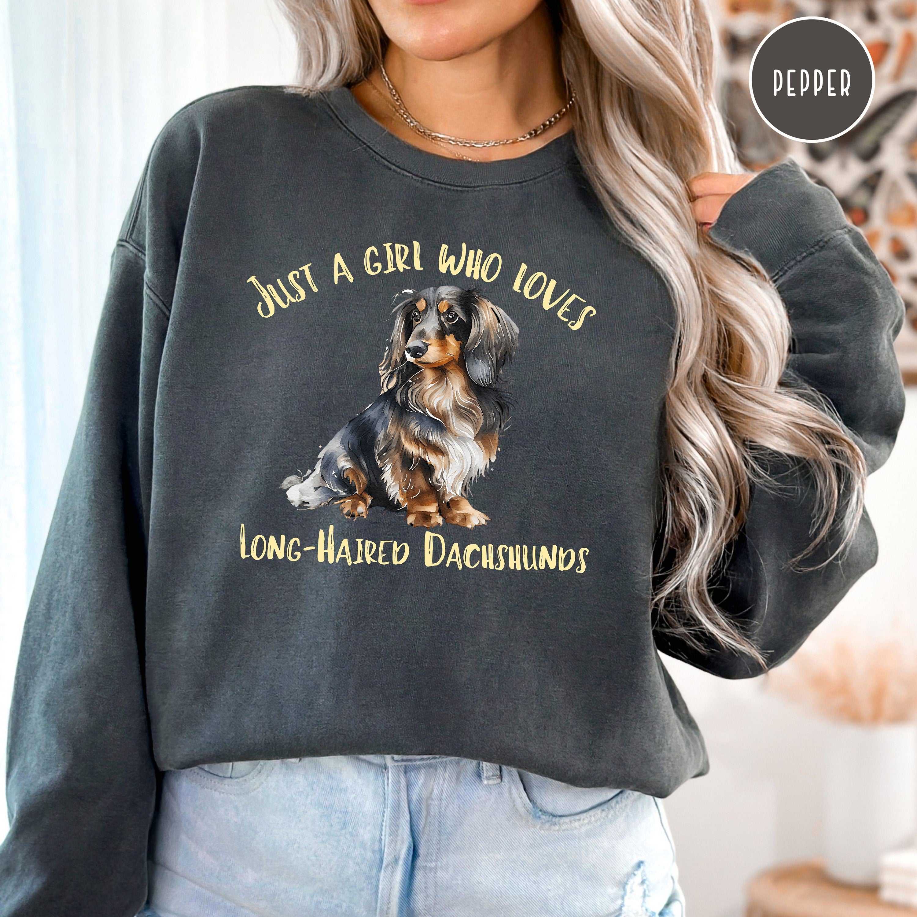 Long-Haired Dachshund Mom Comfort Colors® Sweatshirt