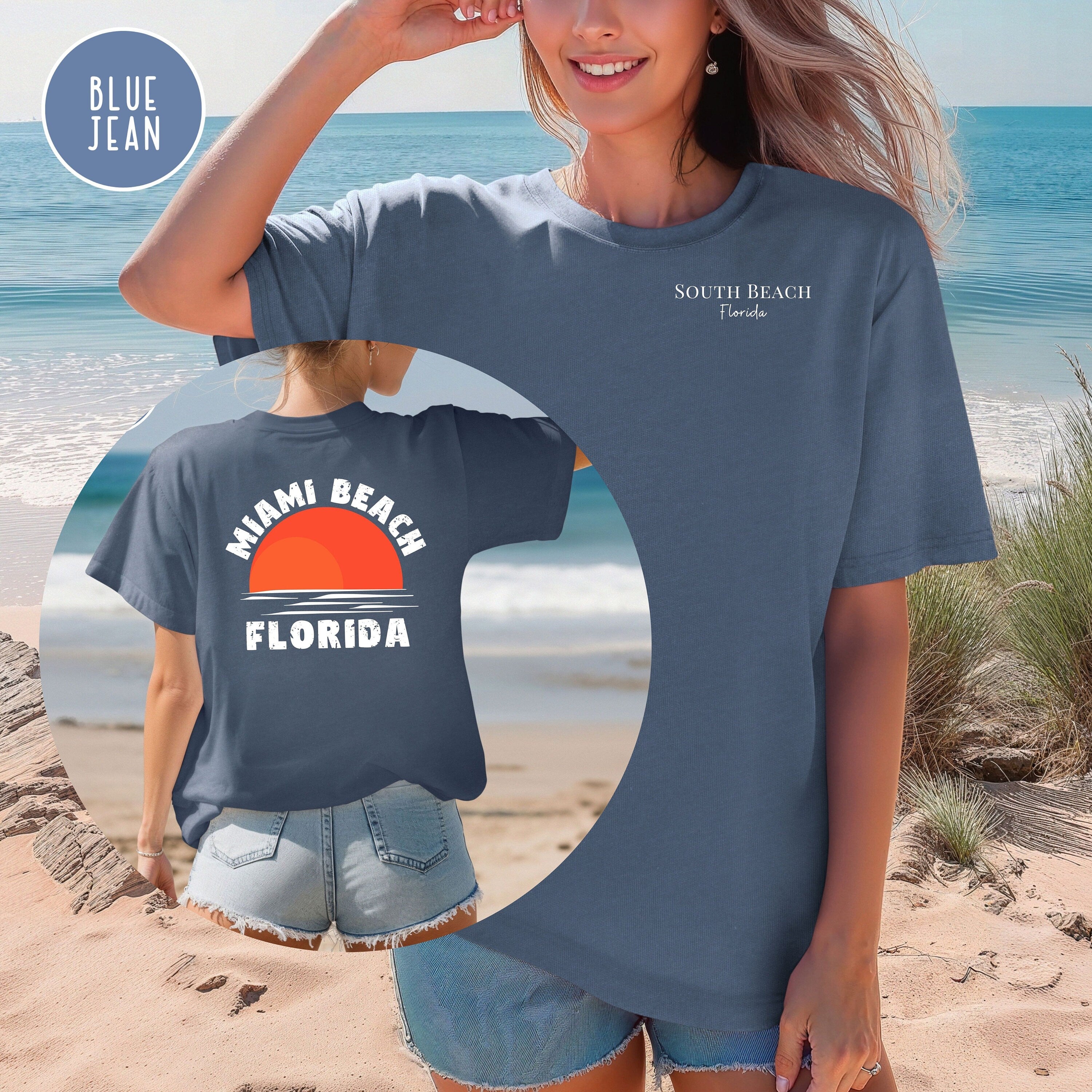 Miami Beach Comfort Colors® Beach Tee, Design on Front & Back