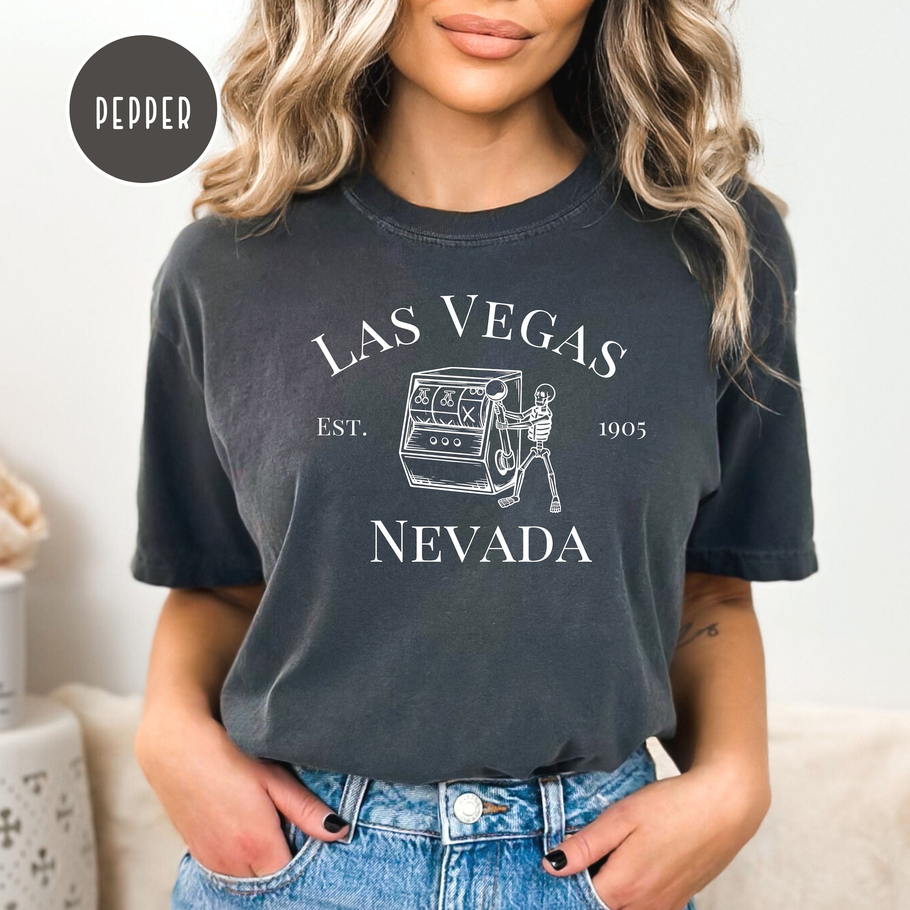 Las Vegas Nevada Skeleton Playing Slots Comfort Colors® Tee