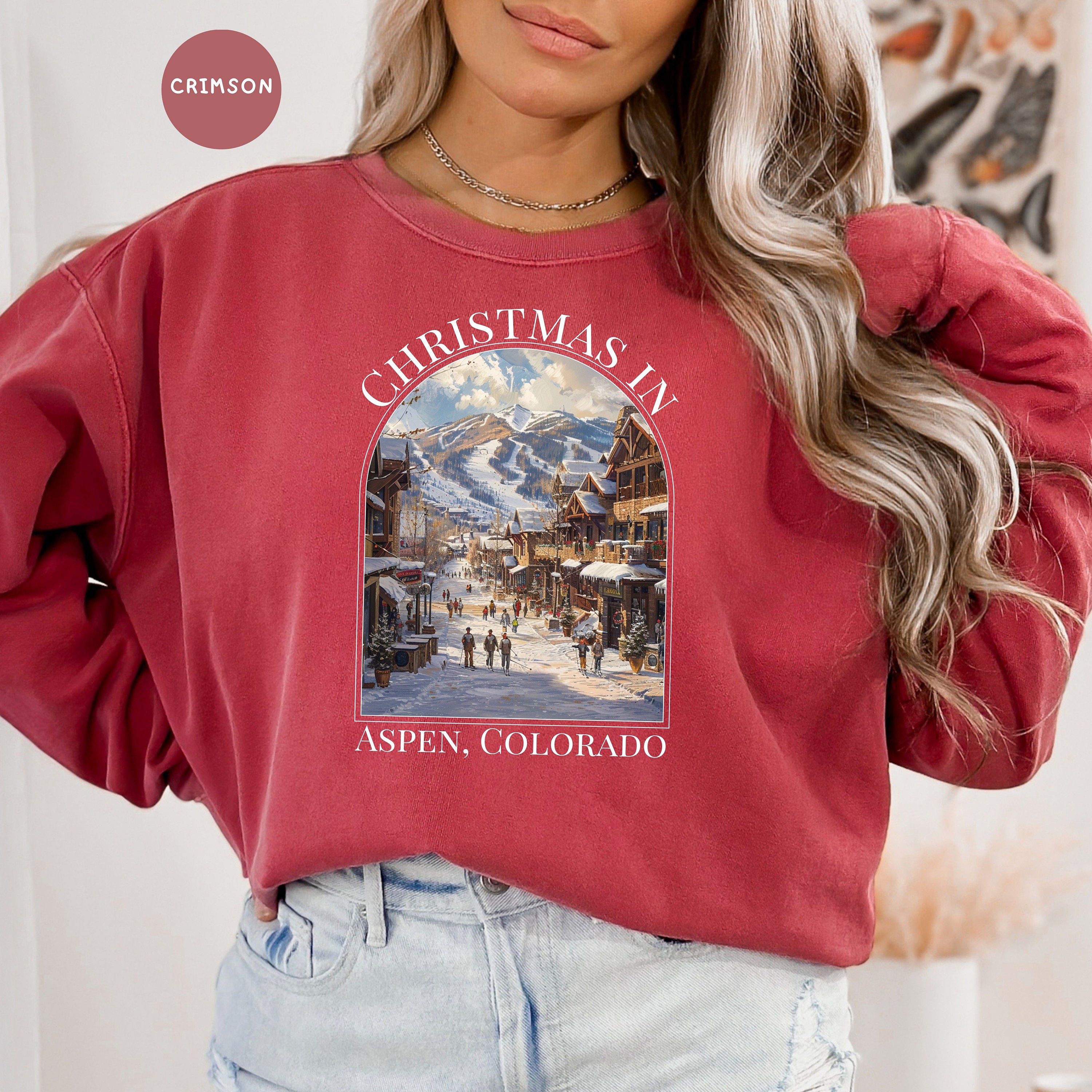 Aspen Colorado Christmas Comfort Colors® Sweatshirt