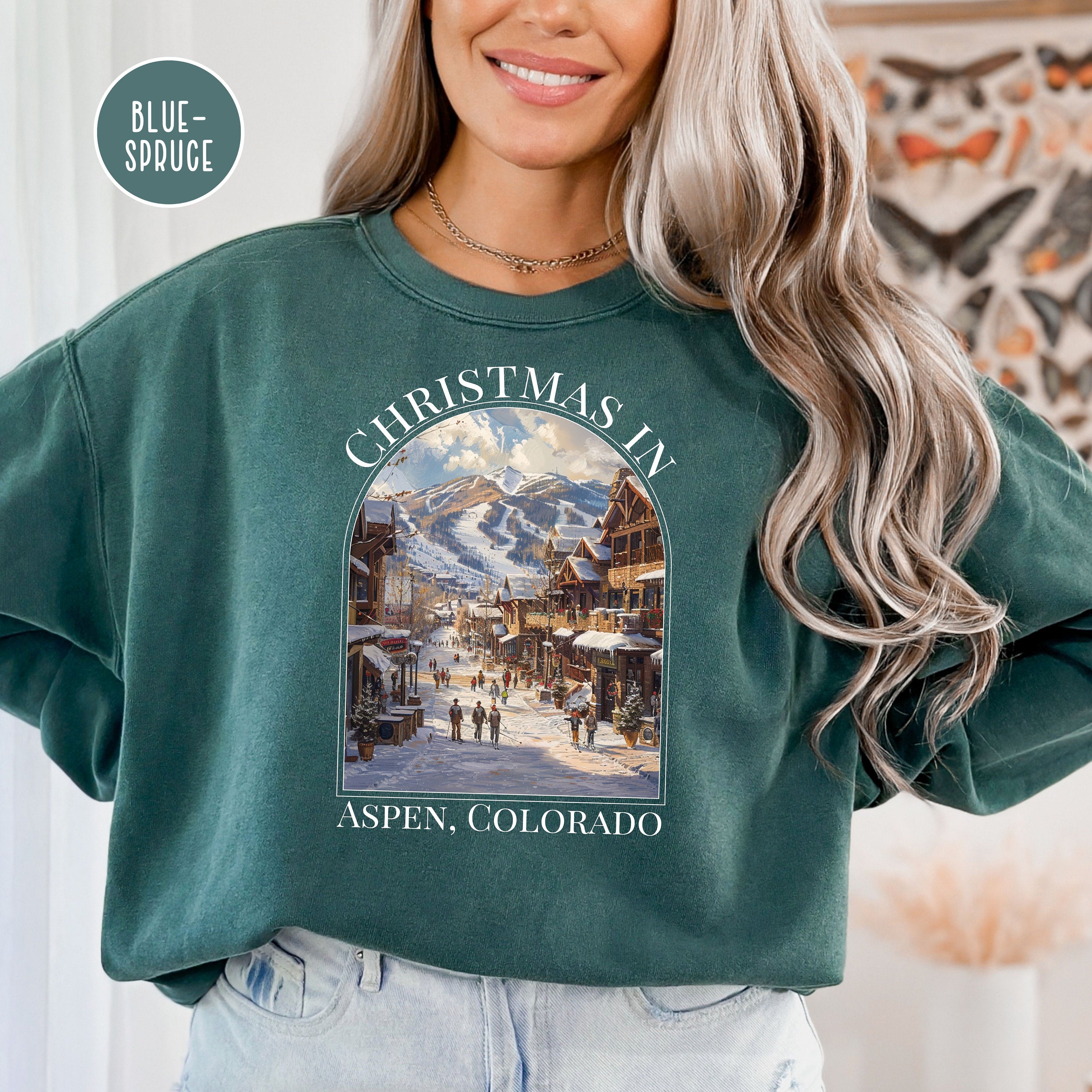 Aspen Colorado Christmas Comfort Colors® Sweatshirt