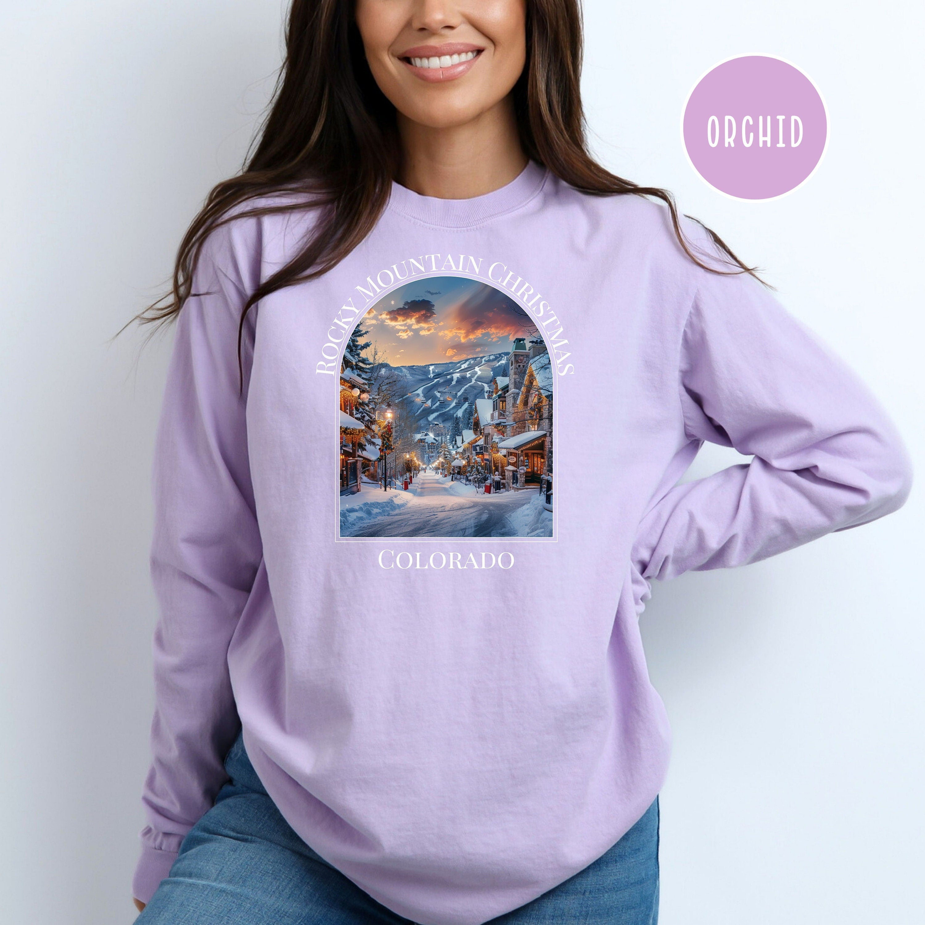 Rocky Mountain Christmas Comfort Colors® Long Sleeve Tee